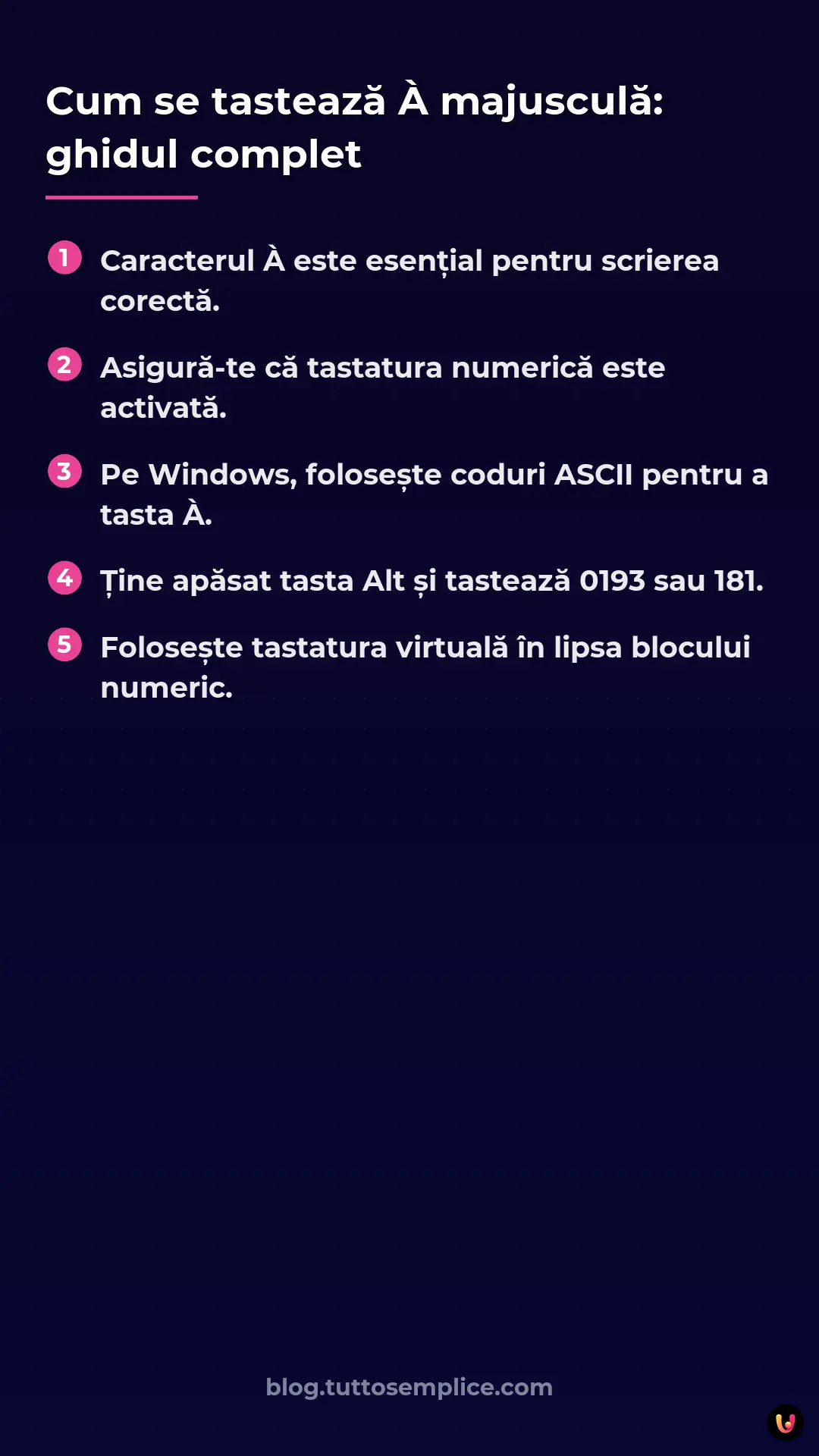 List: Cum se tastează &Agrave; majusculă: ghidul complet