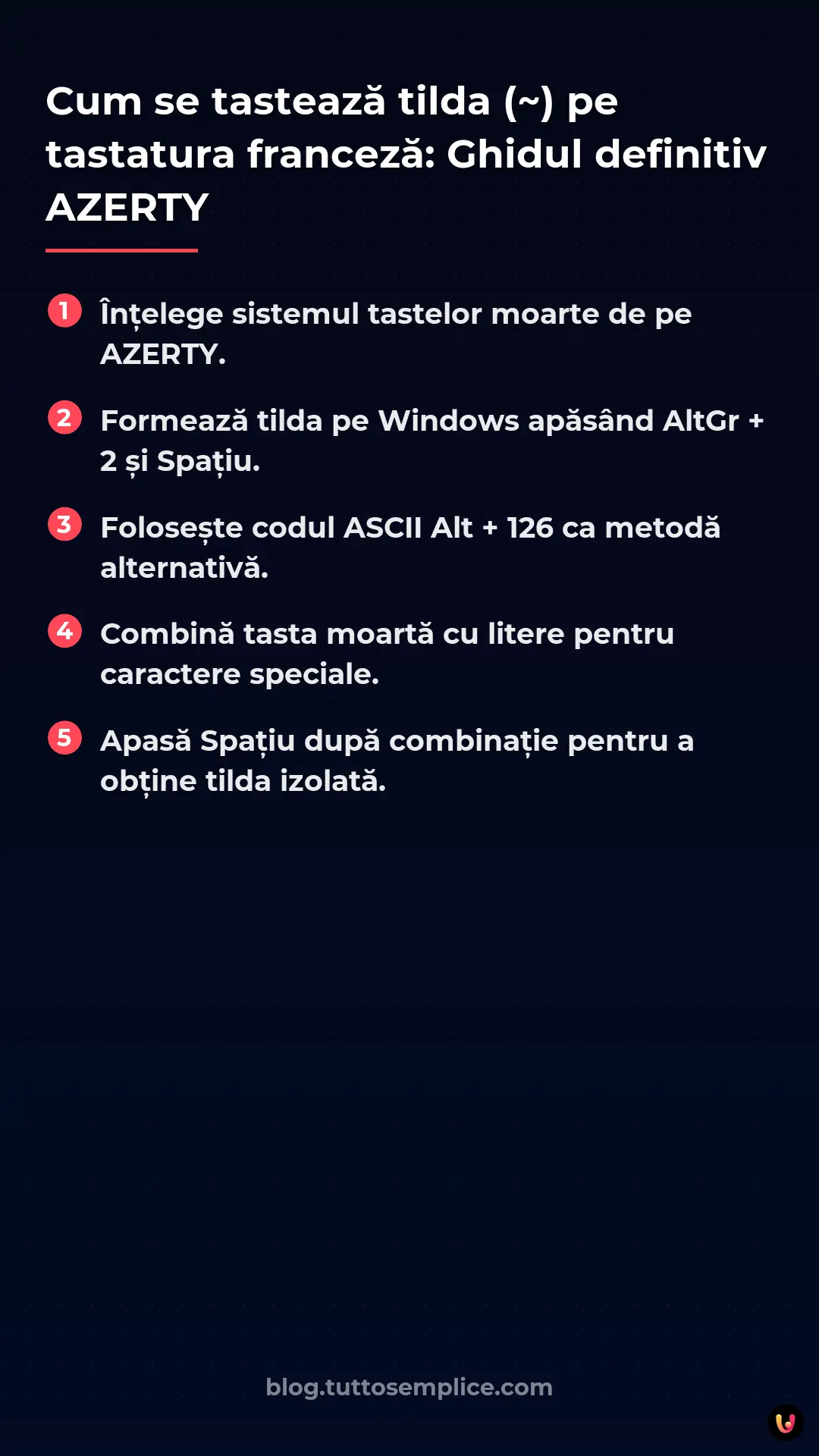 List: Cum se tastează tilda (~) pe tastatura franceză: Ghidul definitiv AZERTY