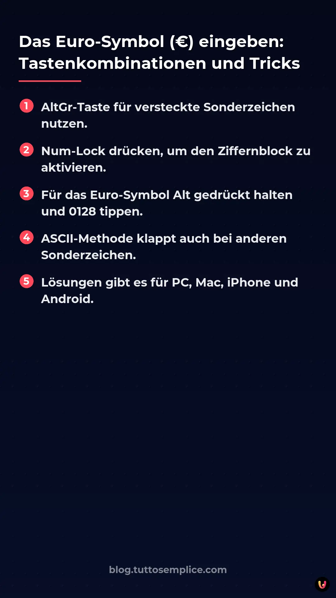 List: Das Euro-Symbol (&euro;) eingeben: Tastenkombinationen und Tricks