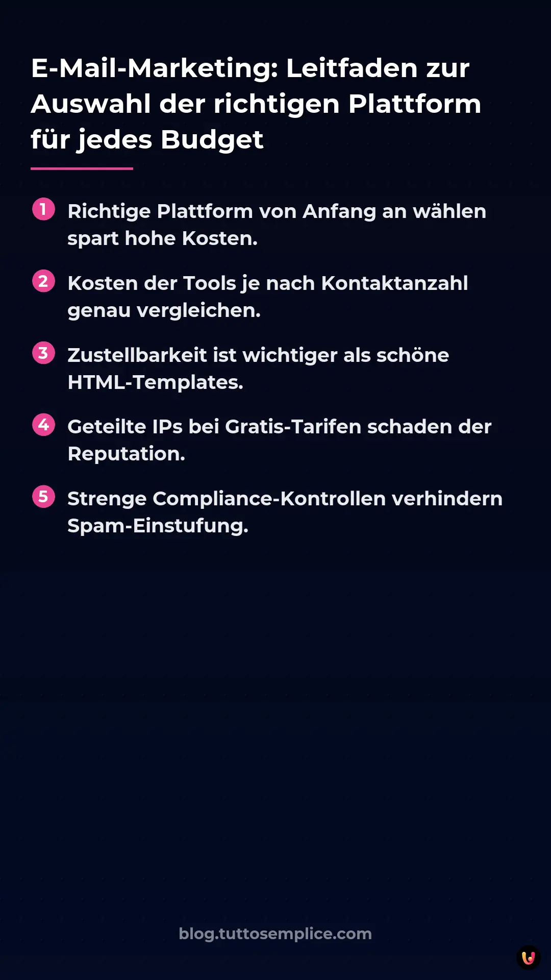 List: E-Mail-Marketing: Leitfaden zur Auswahl der richtigen Plattform f&uuml;r jedes Budget