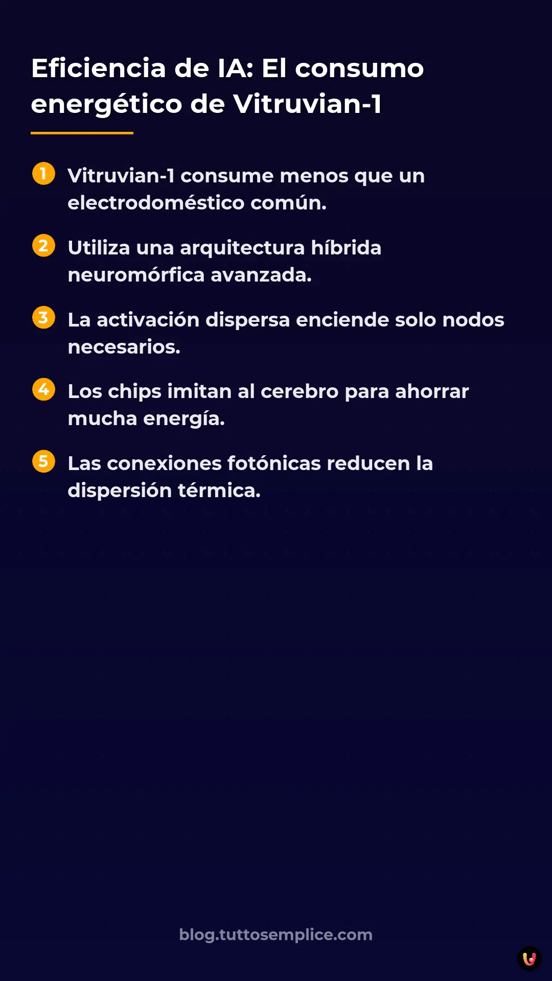 List: Eficiencia de IA: El consumo energ&eacute;tico de Vitruvian-1