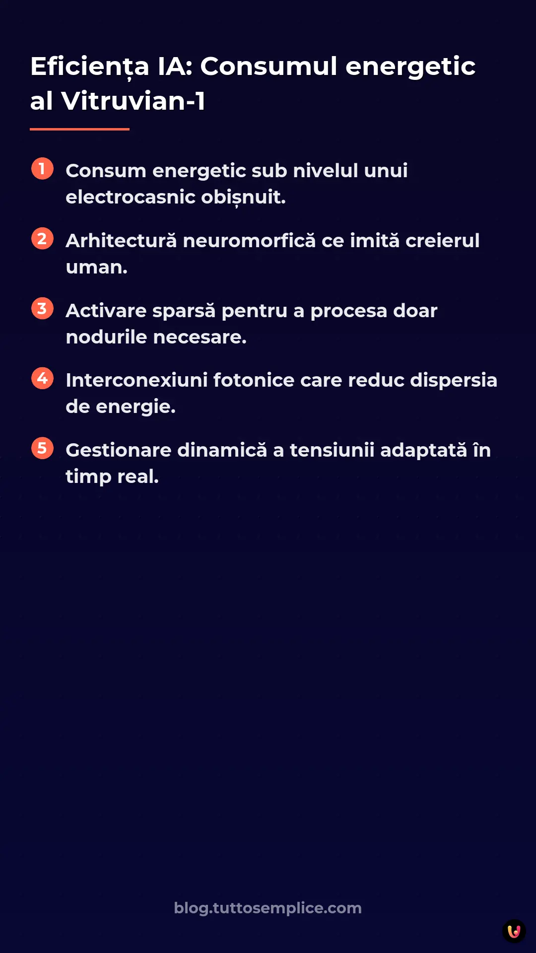 List: Eficiența IA: Consumul energetic al Vitruvian-1