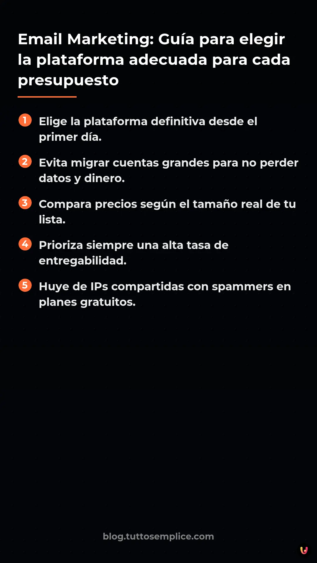 List: Email Marketing: Guía para elegir la plataforma adecuada para cada presupuesto