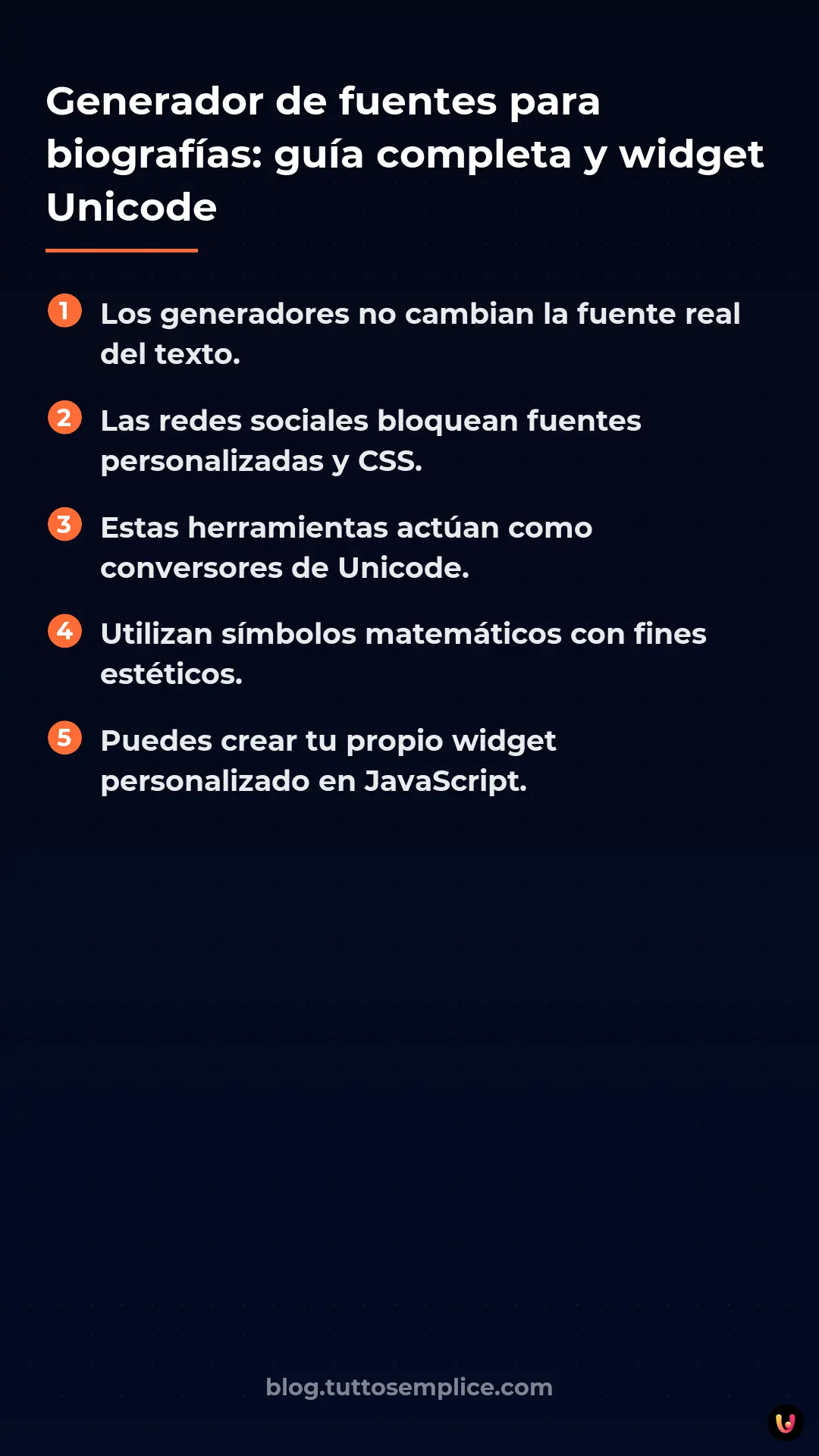 List: Generador de fuentes para biograf&iacute;as: gu&iacute;a completa y widget Unicode