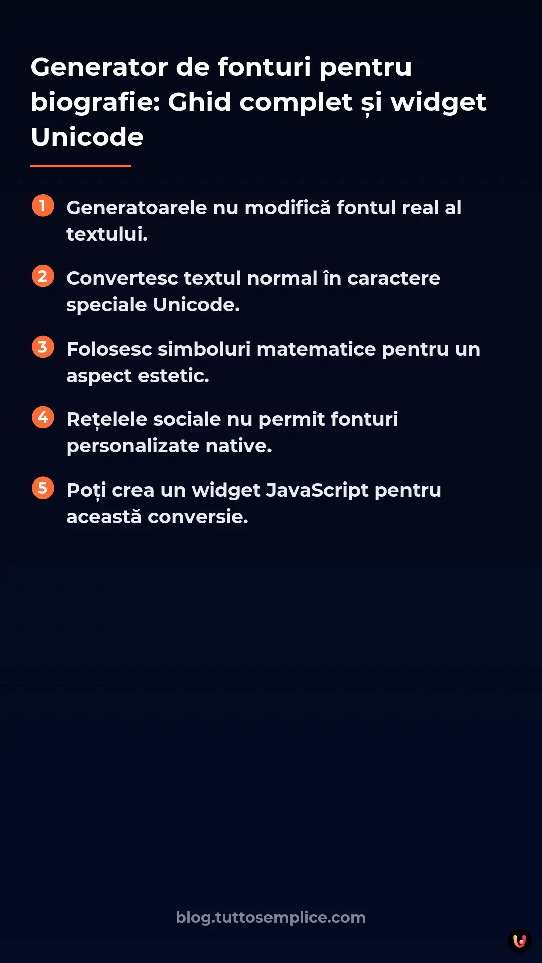 List: Generator de fonturi pentru biografie: Ghid complet și widget Unicode