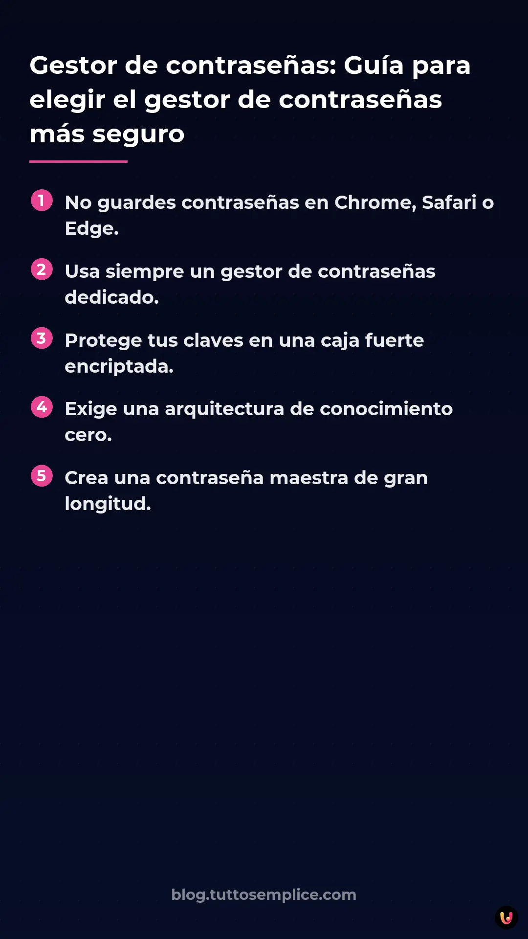 List: Gestor de contraseñas: Guía para elegir el gestor de contraseñas más seguro