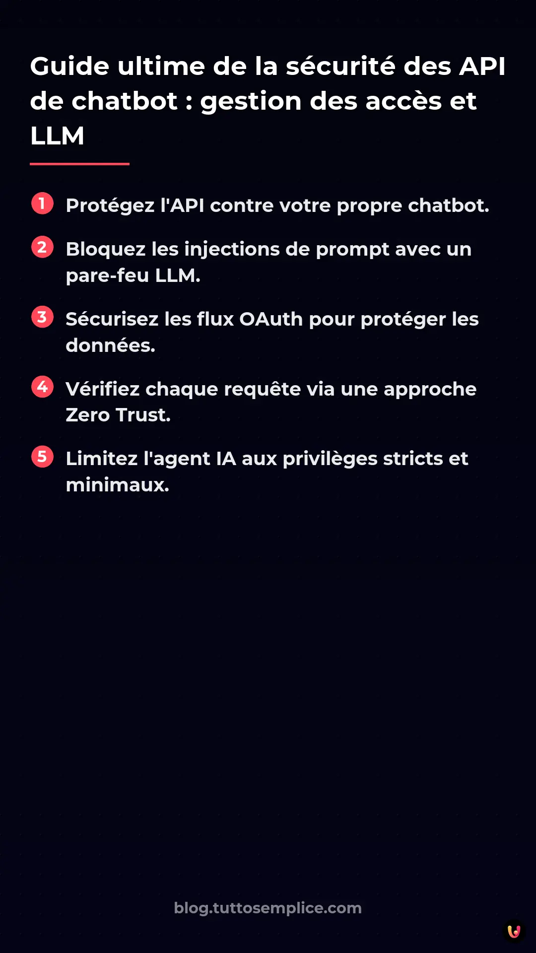 List: Guide ultime de la sécurité des API de chatbot : gestion des accès et LLM