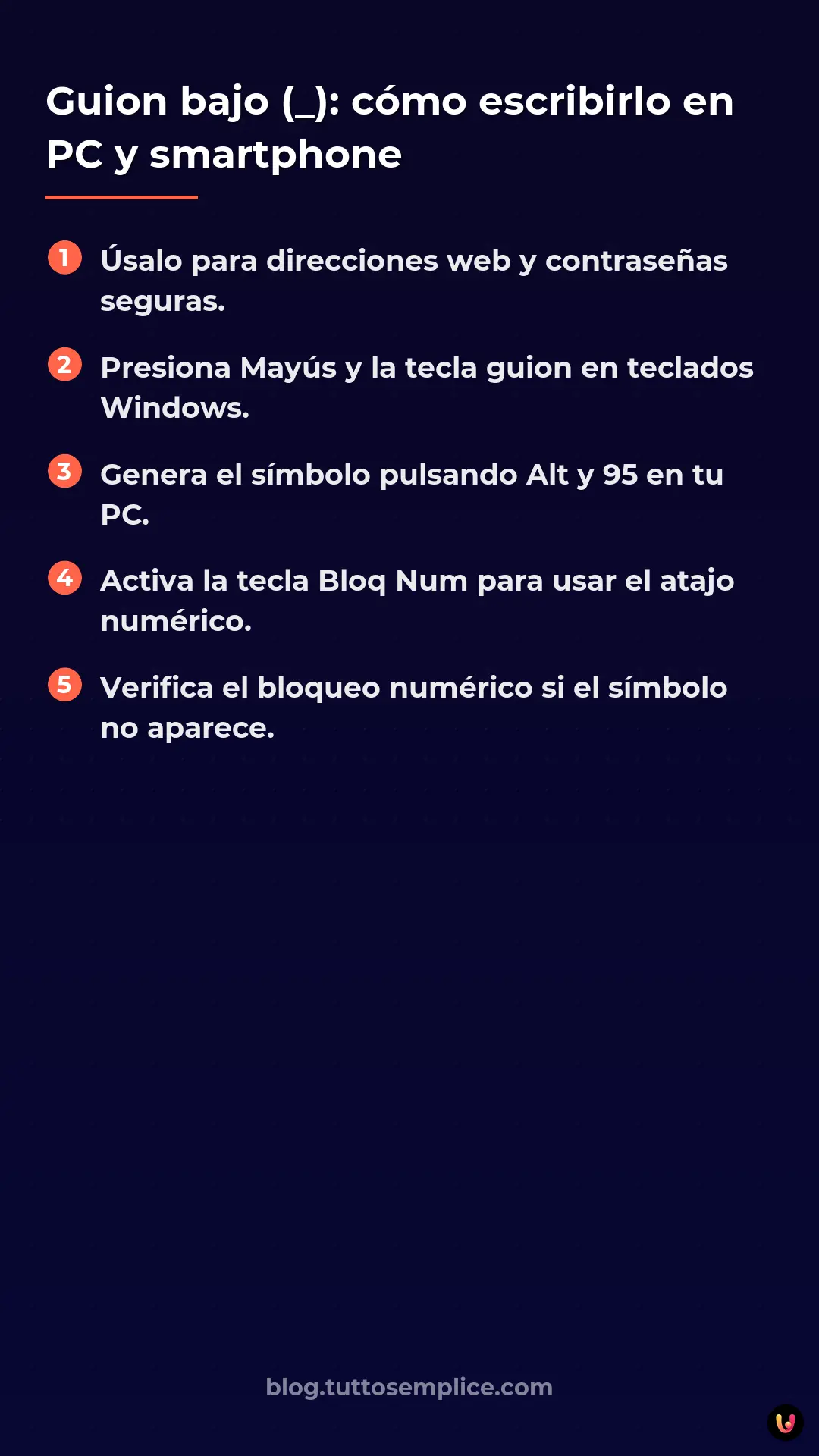 List: Guion bajo (_): c&oacute;mo escribirlo en PC y smartphone