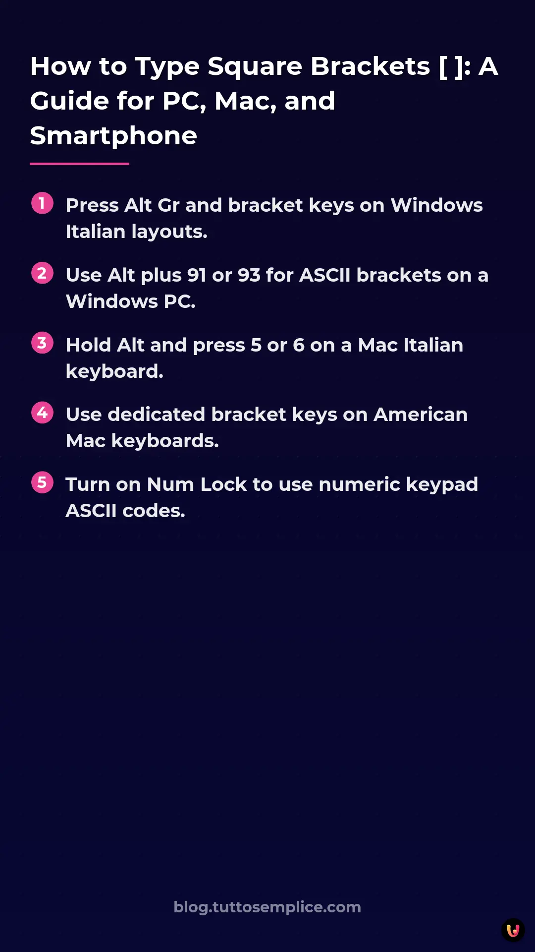 List: How to Type Square Brackets [ ]: A Guide for PC, Mac, and Smartphone