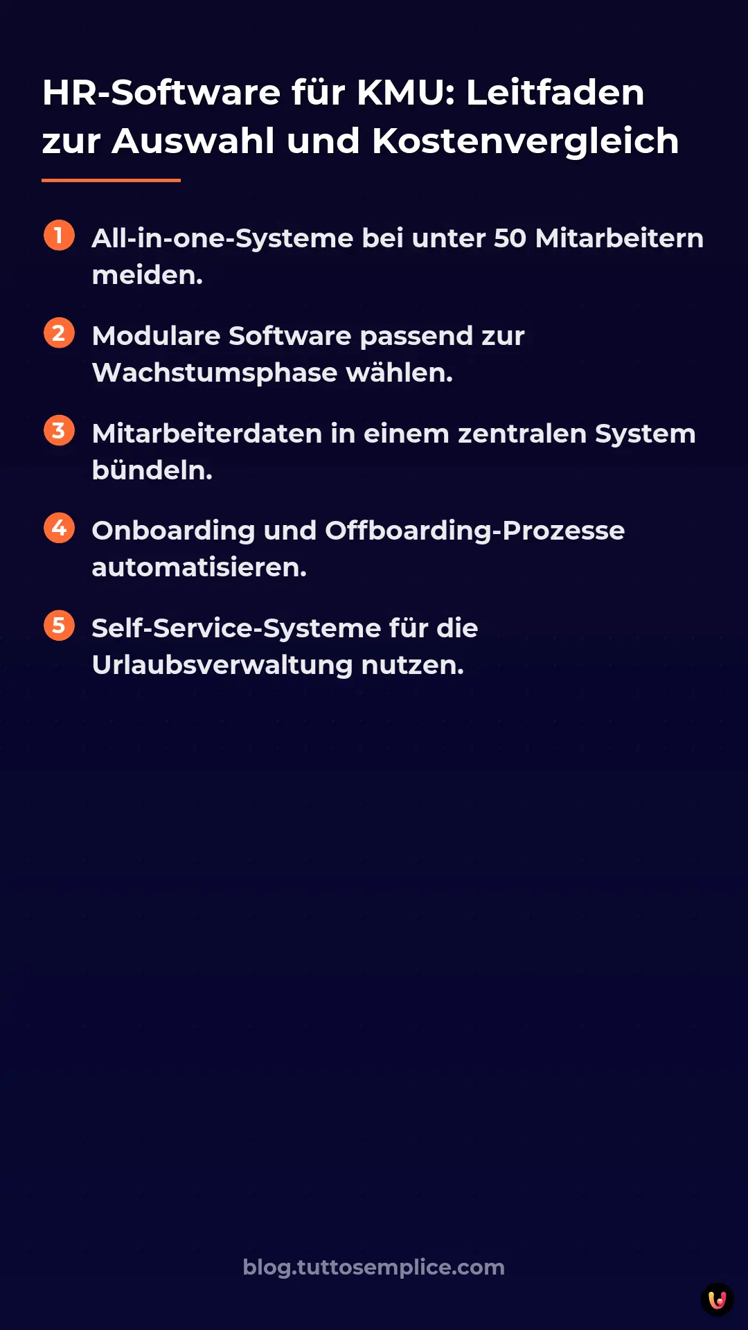 List: HR-Software f&uuml;r KMU: Leitfaden zur Auswahl und Kostenvergleich