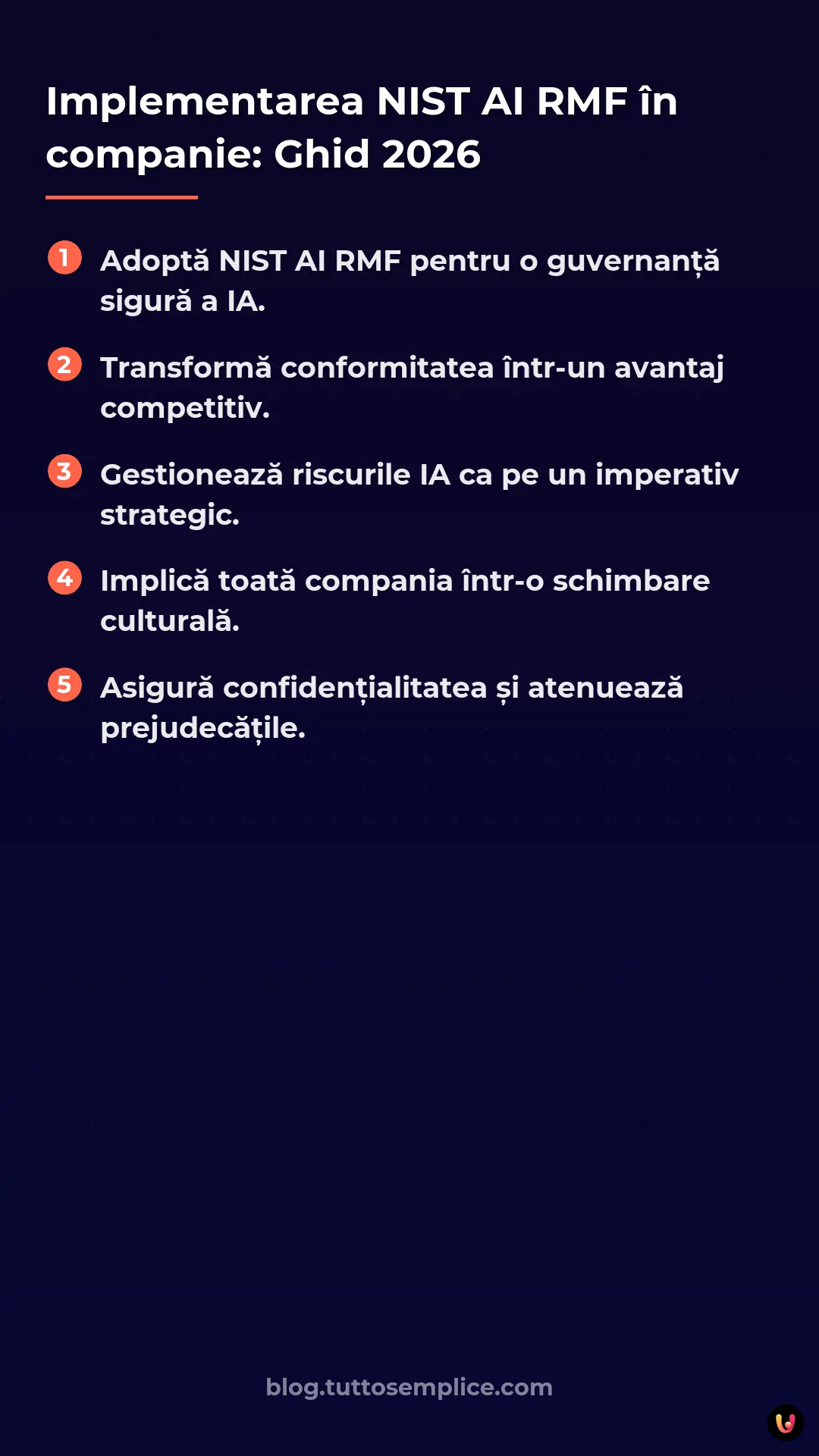 List: Implementarea NIST AI RMF &icirc;n companie: Ghid 2026