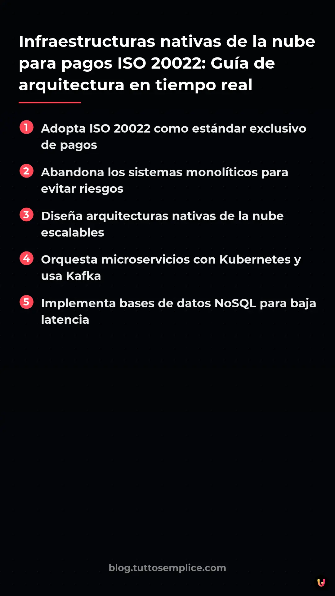 List: Infraestructuras nativas de la nube para pagos ISO 20022: Guía de arquitectura en tiempo real