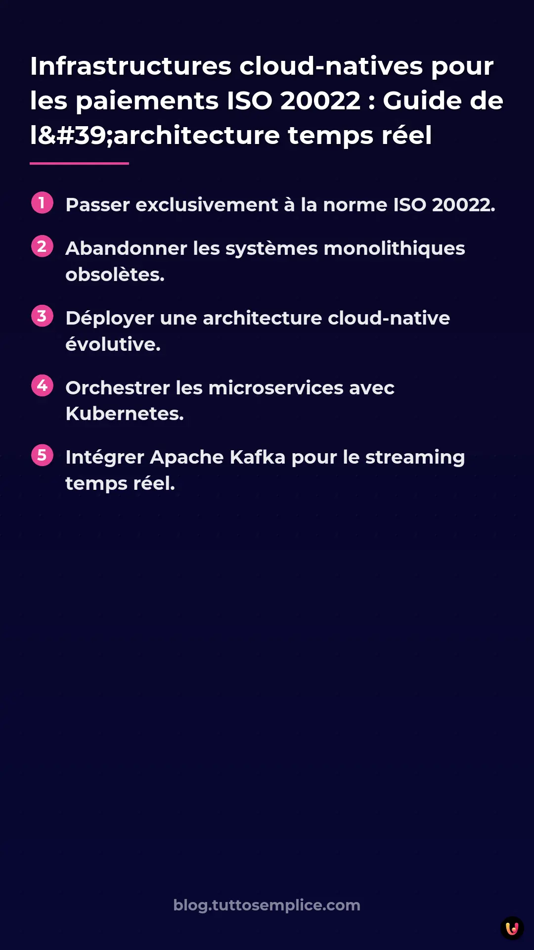 List: Infrastructures cloud-natives pour les paiements ISO 20022 : Guide de l'architecture temps r&eacute;el
