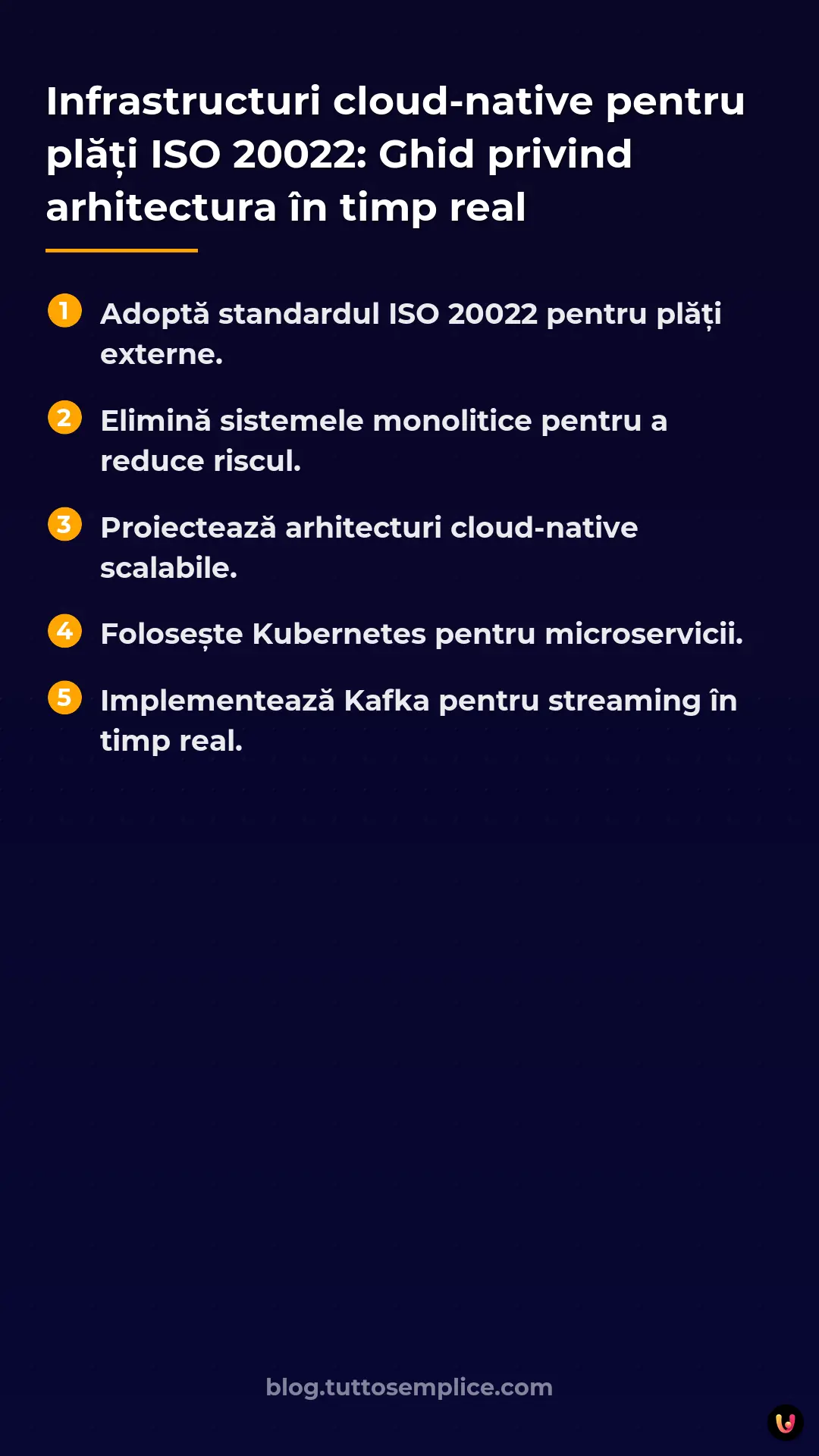 List: Infrastructuri cloud-native pentru plăți ISO 20022: Ghid privind arhitectura în timp real