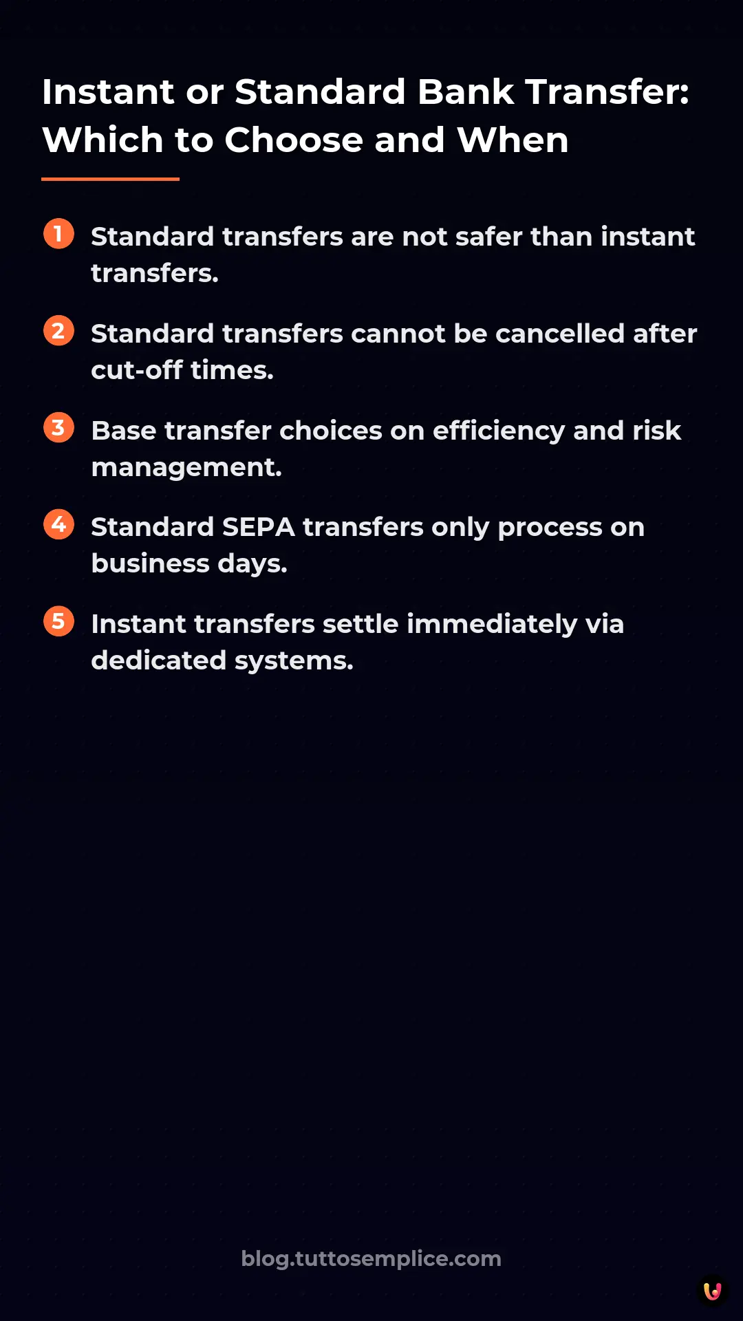 List: Instant or Standard Bank Transfer: Which to Choose and When