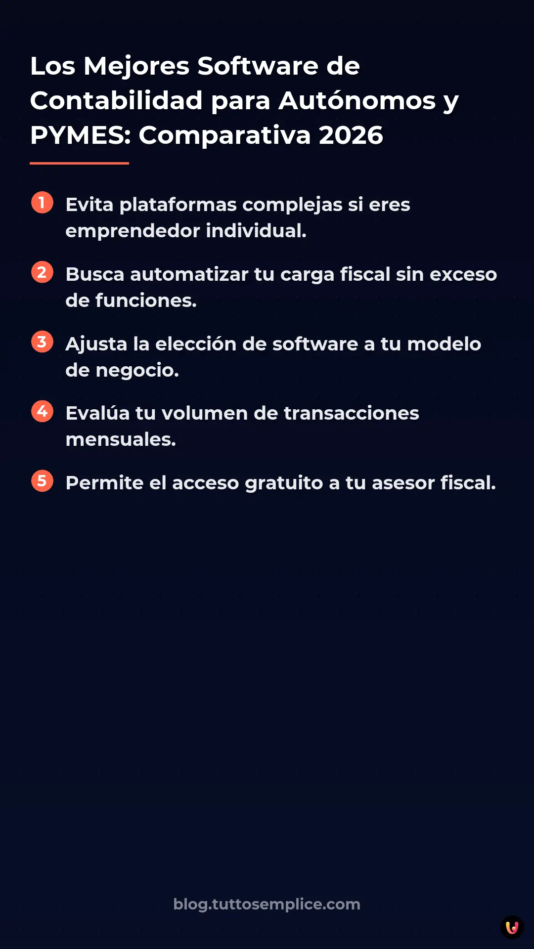 List: Los Mejores Software de Contabilidad para Aut&oacute;nomos y PYMES: Comparativa 2026