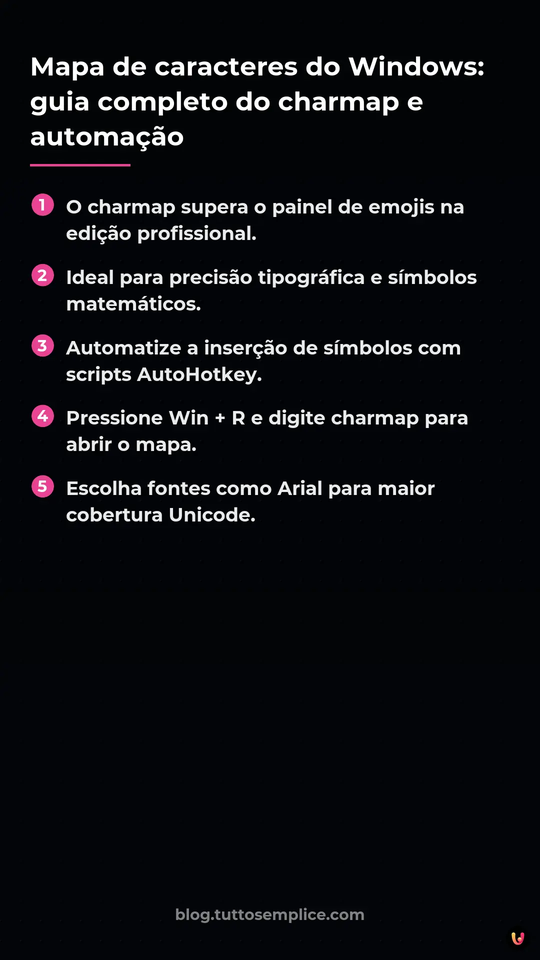 List: Mapa de caracteres do Windows: guia completo do charmap e automa&ccedil;&atilde;o