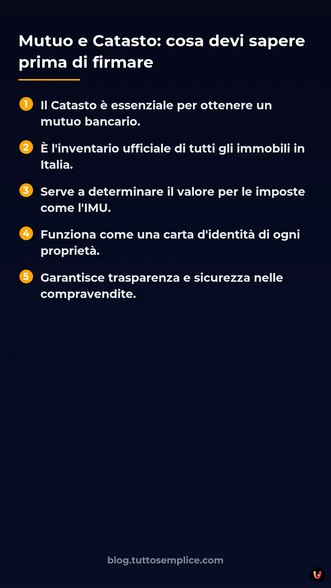 List: Mutuo e Catasto: cosa devi sapere prima di firmare
