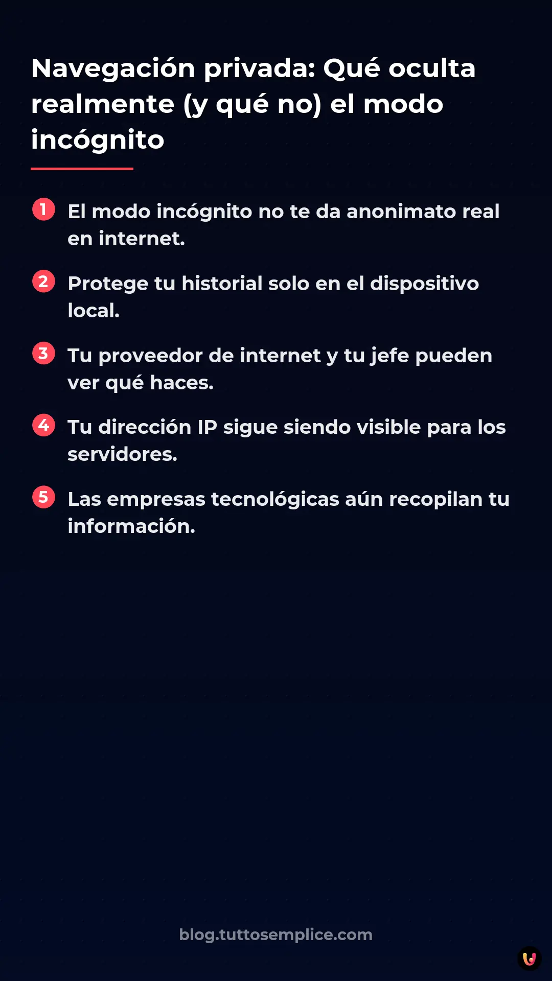 List: Navegaci&oacute;n privada: Qu&eacute; oculta realmente (y qu&eacute; no) el modo inc&oacute;gnito