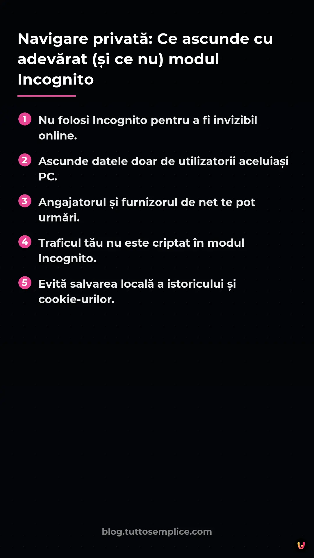 List: Navigare privată: Ce ascunde cu adevărat (și ce nu) modul Incognito