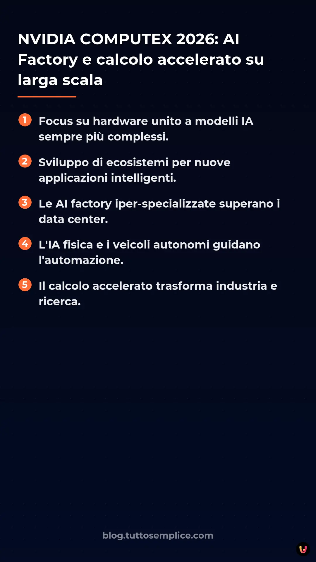 List: NVIDIA COMPUTEX 2026: AI Factory e calcolo accelerato su larga scala