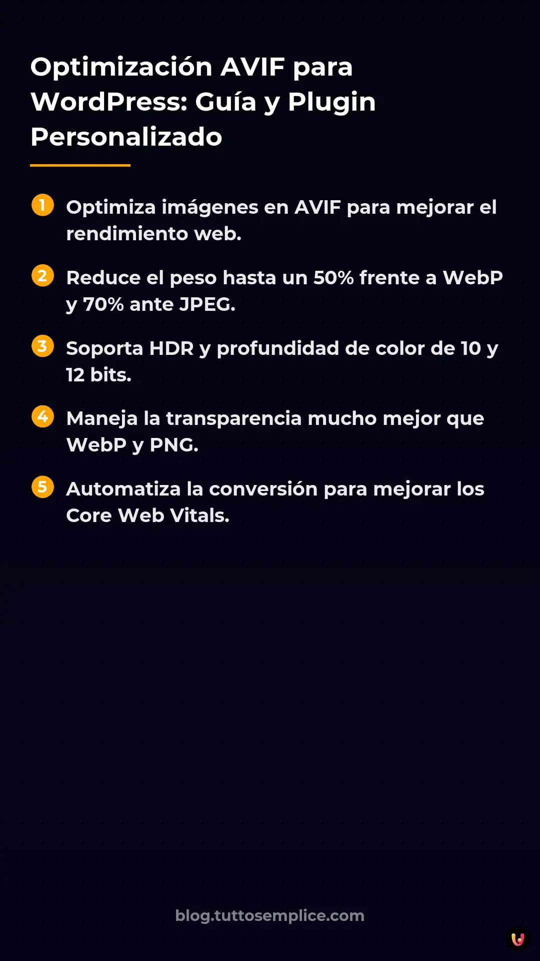 List: Optimizaci&oacute;n AVIF para WordPress: Gu&iacute;a y Plugin Personalizado