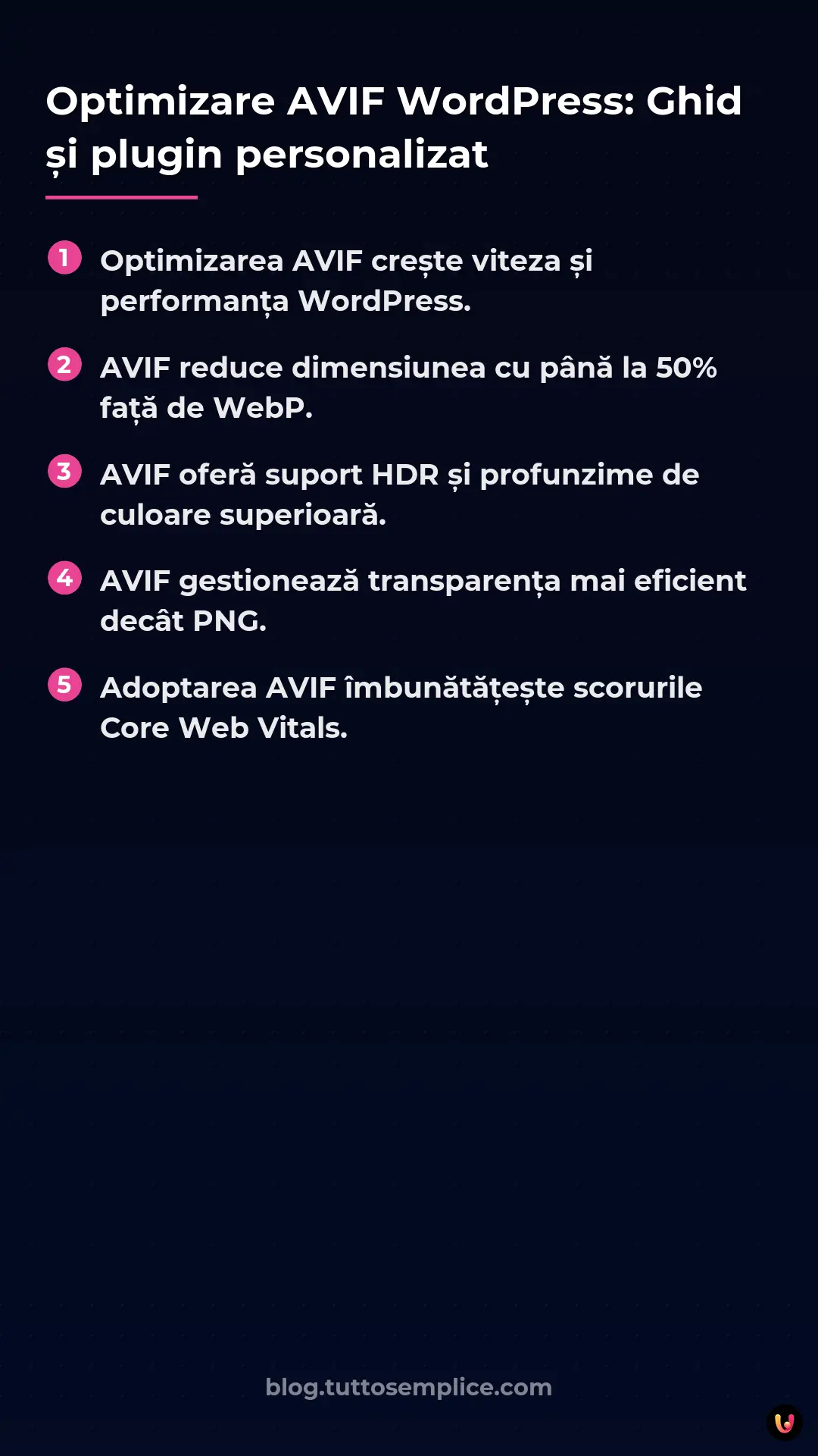 List: Optimizare AVIF WordPress: Ghid și plugin personalizat