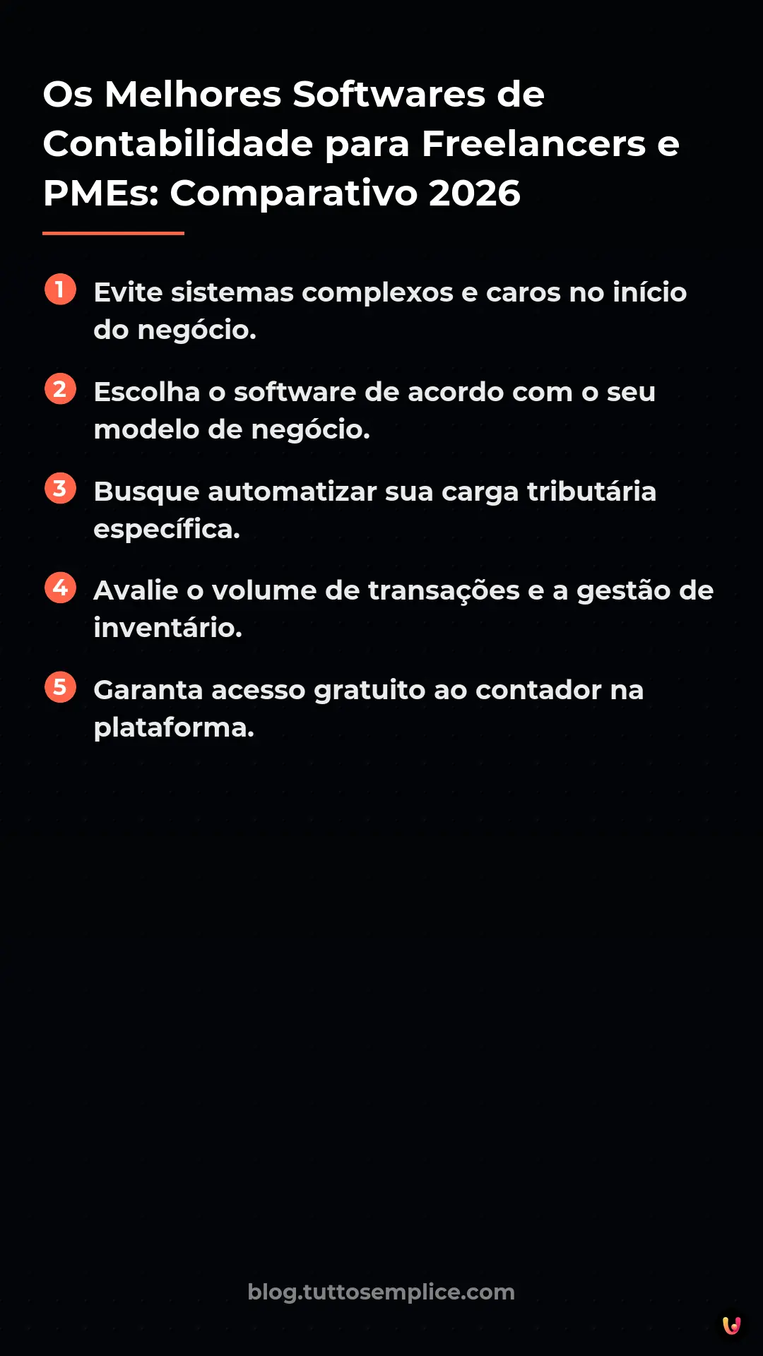 List: Os Melhores Softwares de Contabilidade para Freelancers e PMEs: Comparativo 2026