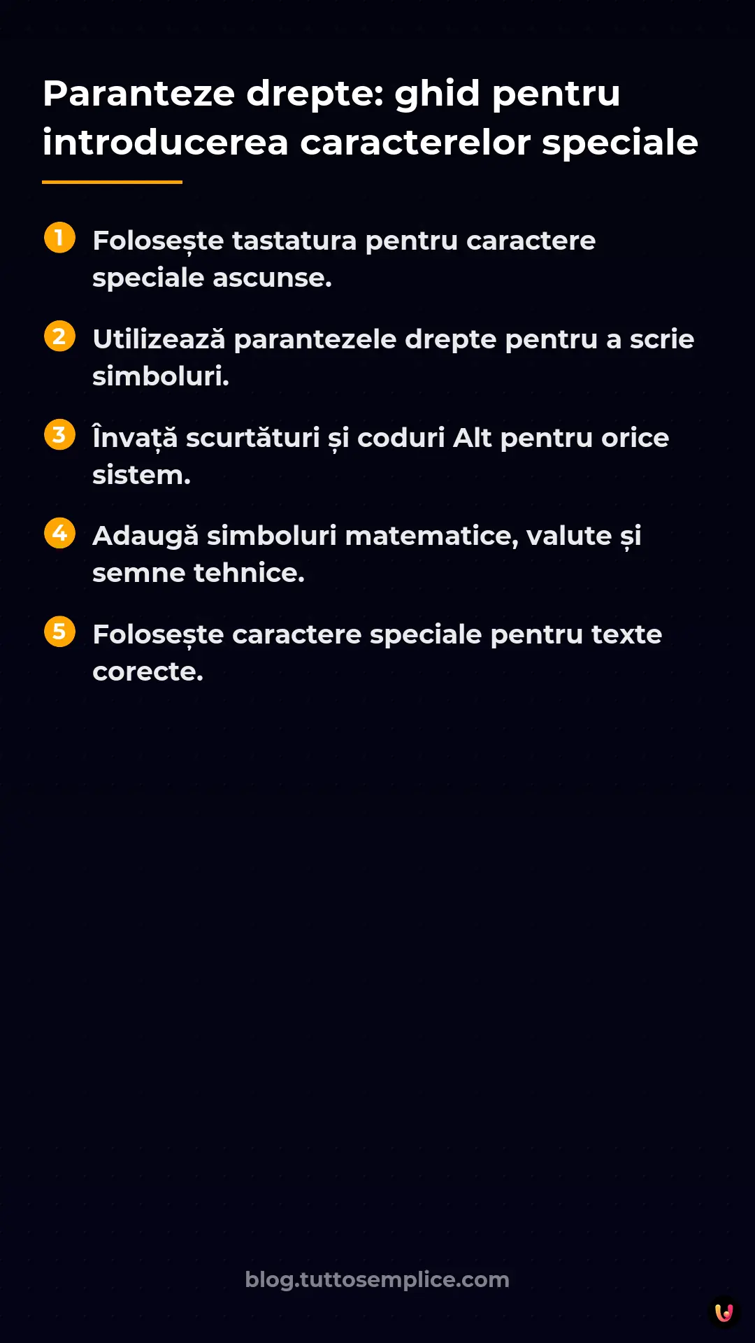 List: Paranteze drepte: ghid pentru introducerea caracterelor speciale