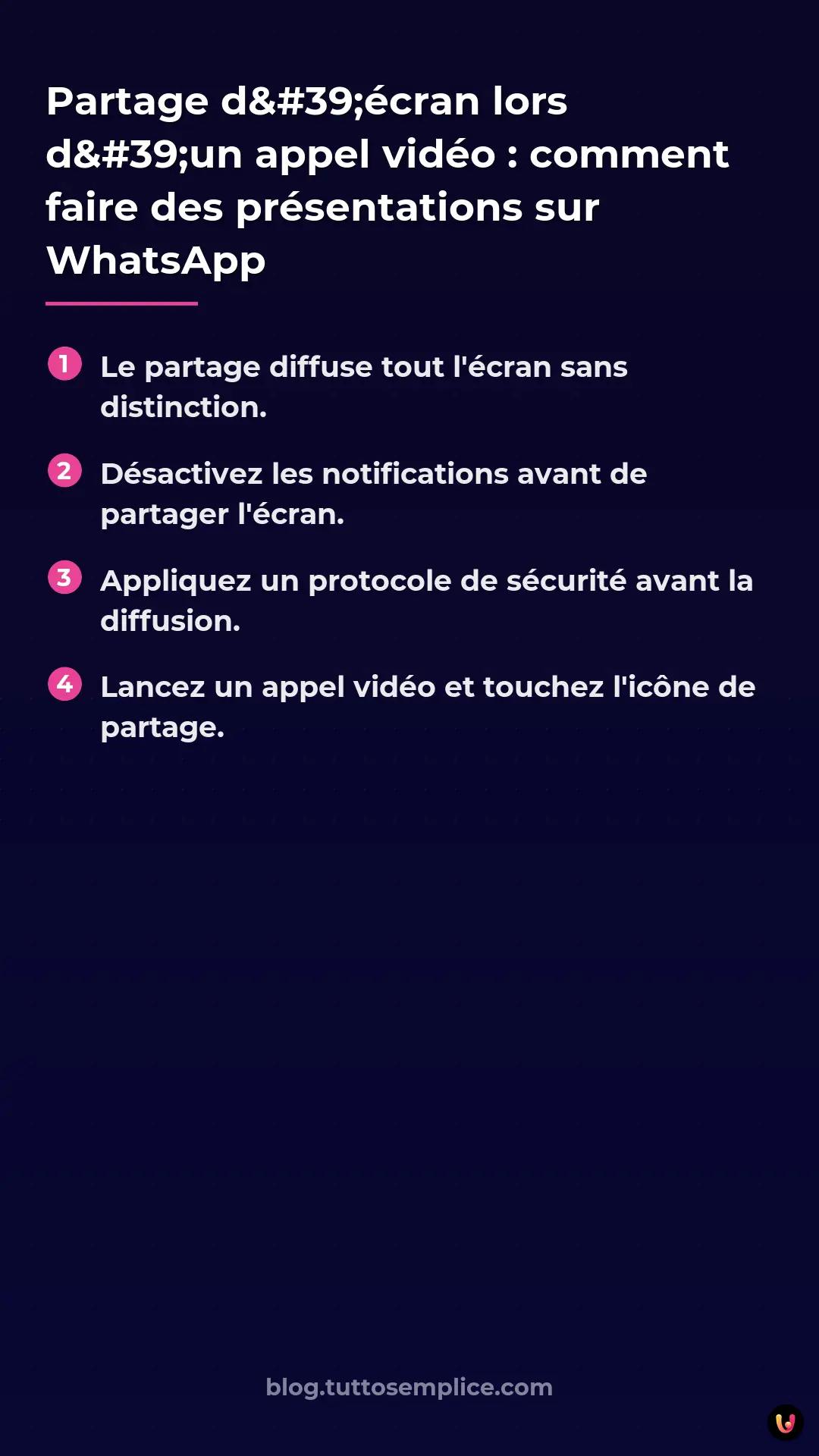 List: Partage d'&eacute;cran lors d'un appel vid&eacute;o : comment faire des pr&eacute;sentations sur WhatsApp