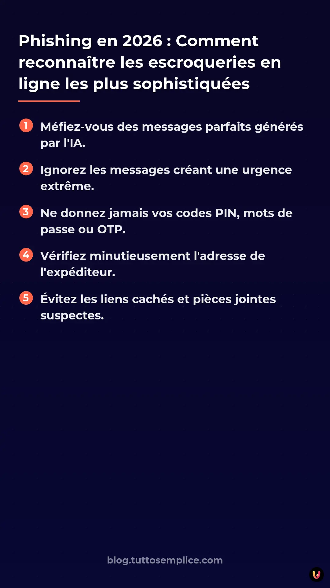 List: Phishing en 2026 : Comment reconna&icirc;tre les escroqueries en ligne les plus sophistiqu&eacute;es