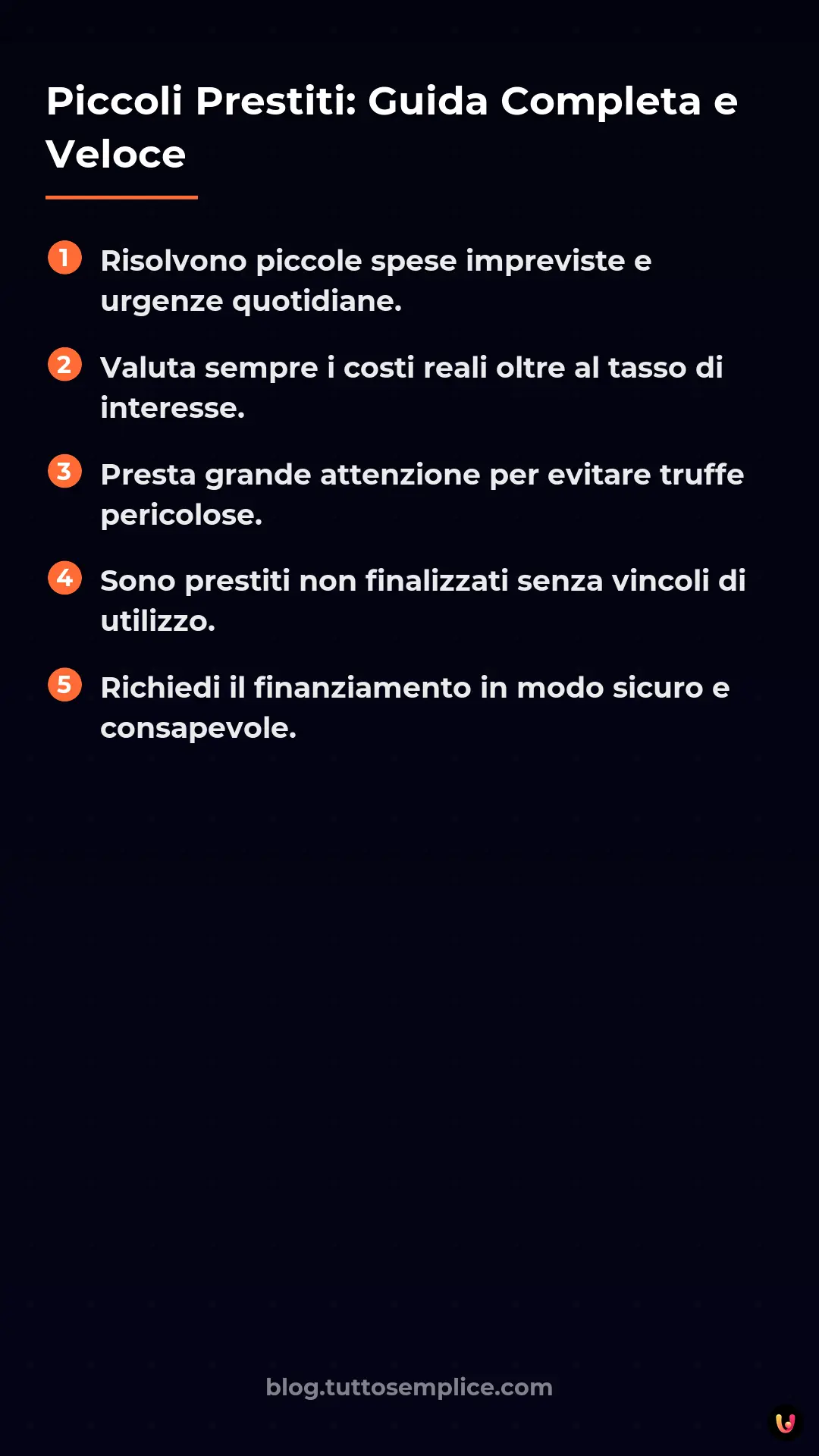 List: Piccoli Prestiti: Guida Completa e Veloce