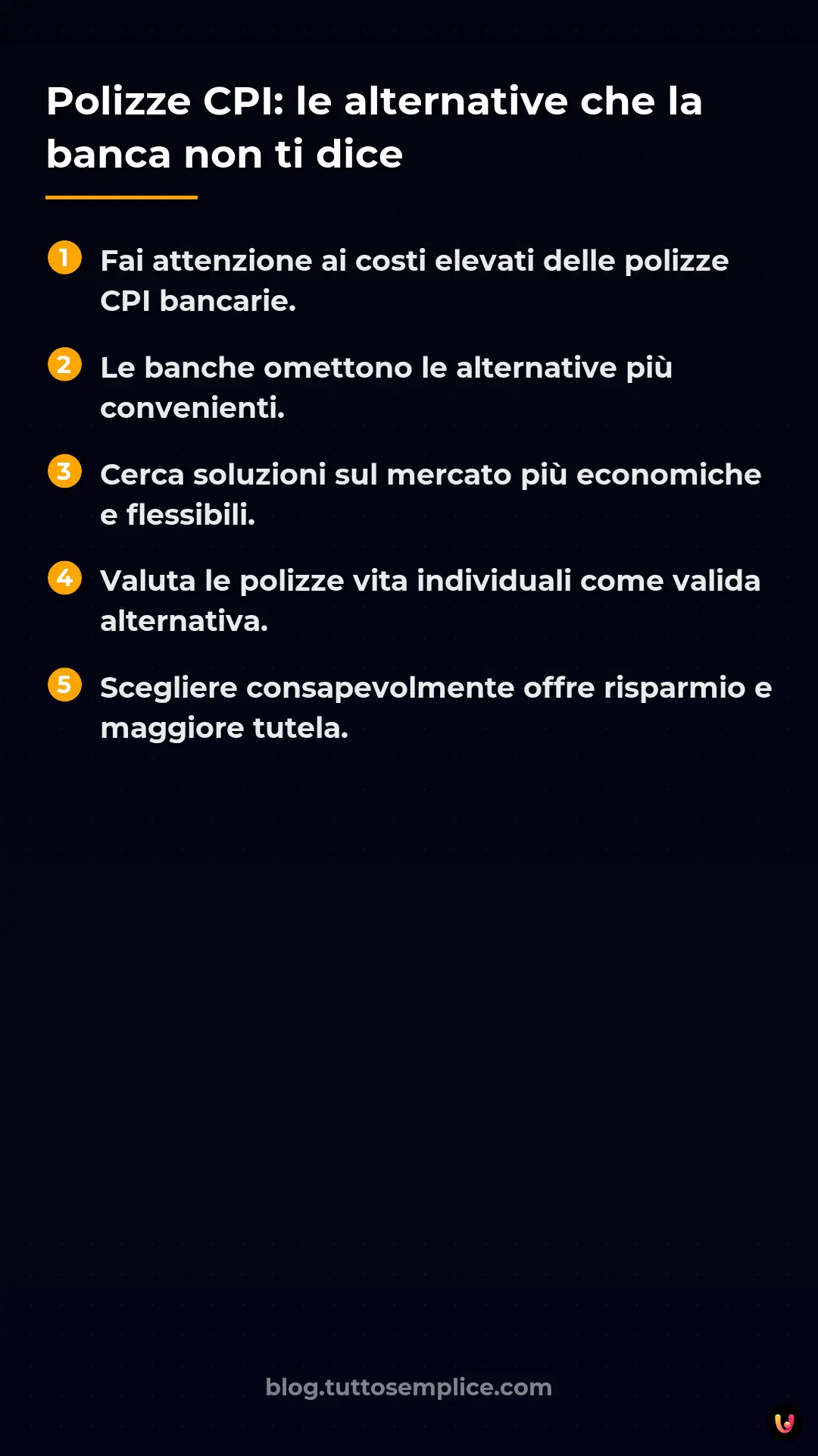 List: Polizze CPI: le alternative che la banca non ti dice