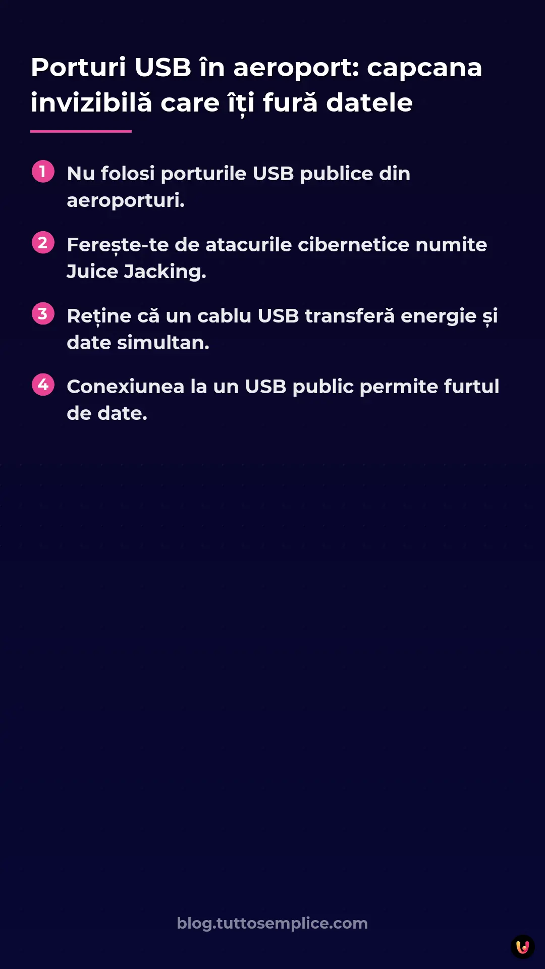List: Porturi USB &icirc;n aeroport: capcana invizibilă care &icirc;ți fură datele