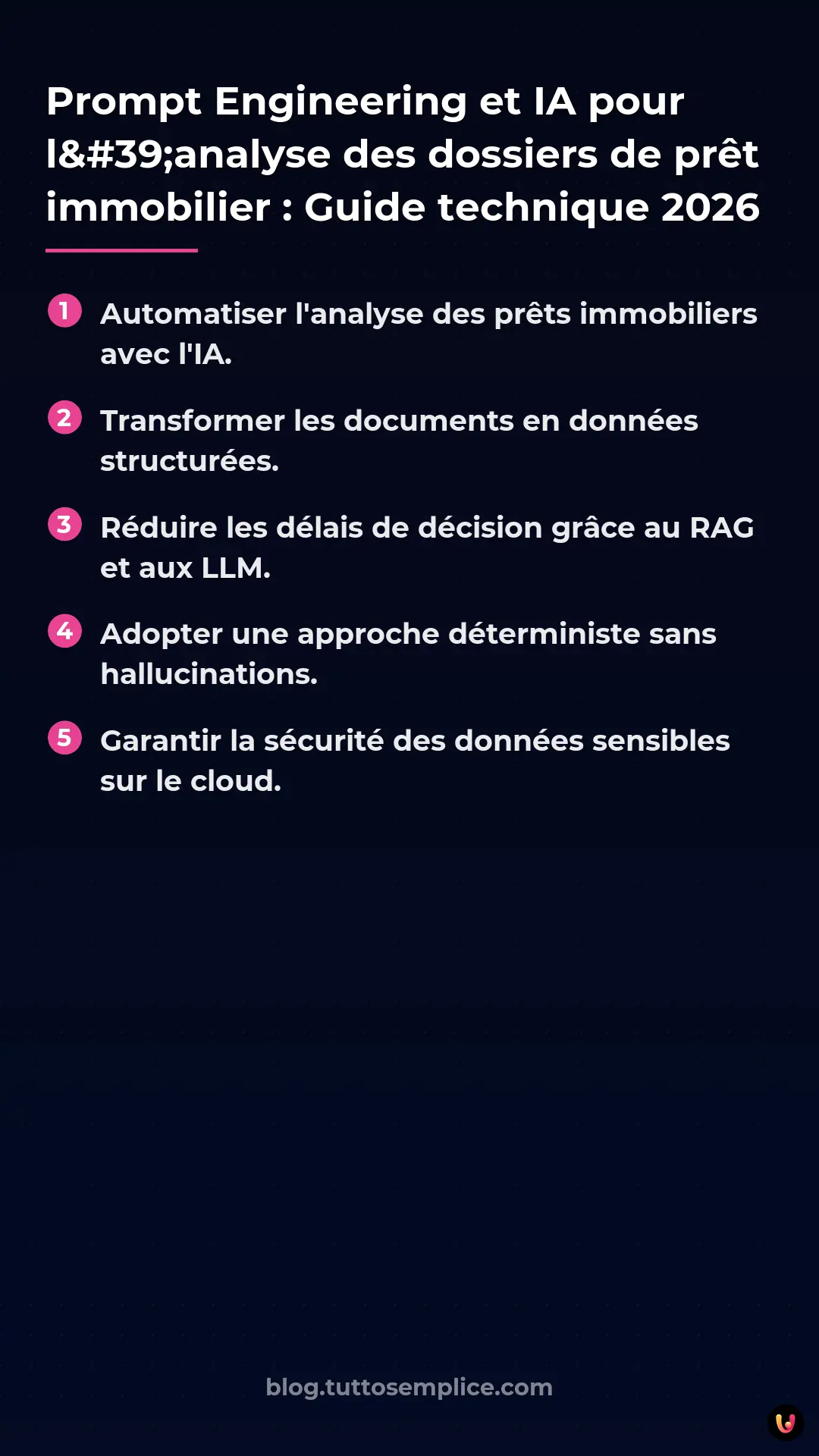 List: Prompt Engineering et IA pour l'analyse des dossiers de pr&ecirc;t immobilier : Guide technique 2026