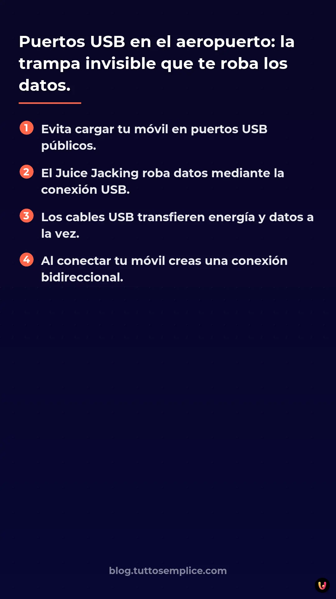 List: Puertos USB en el aeropuerto: la trampa invisible que te roba los datos.
