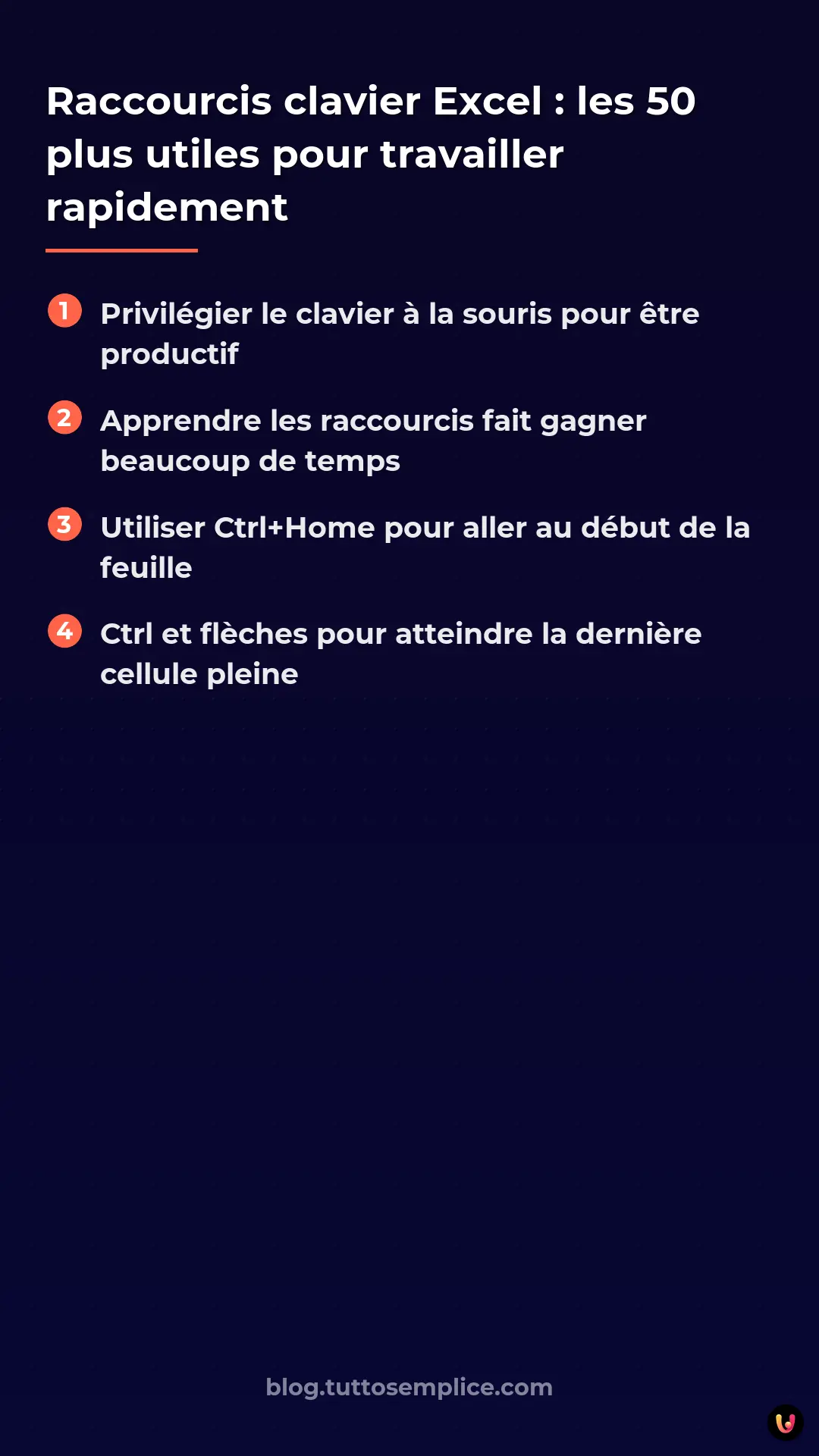 List: Raccourcis clavier Excel&nbsp;: les 50 plus utiles pour travailler rapidement