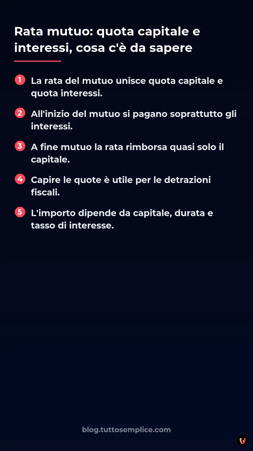List: Rata mutuo: quota capitale e interessi, cosa c'&egrave; da sapere