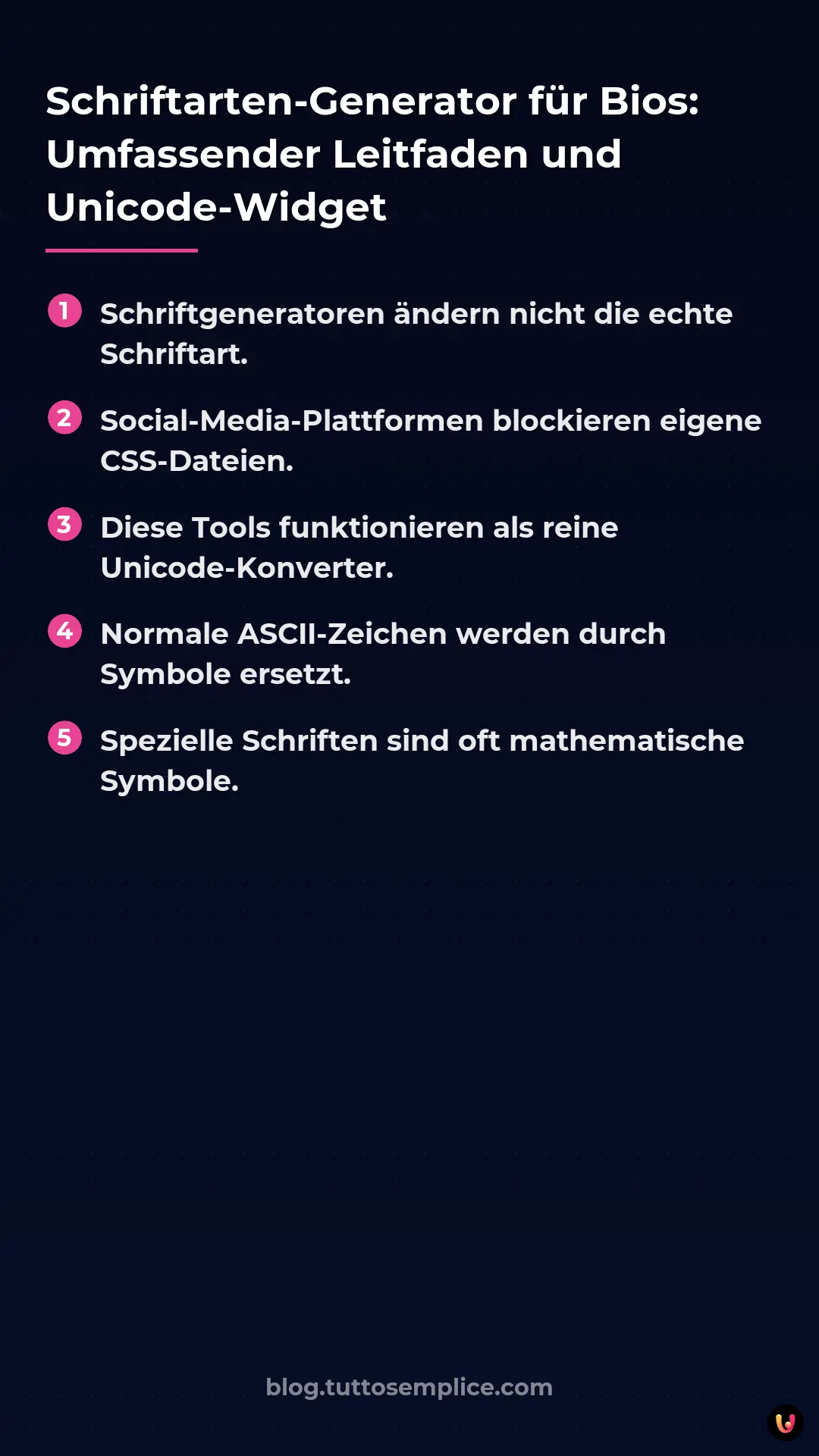 List: Schriftarten-Generator f&uuml;r Bios: Umfassender Leitfaden und Unicode-Widget