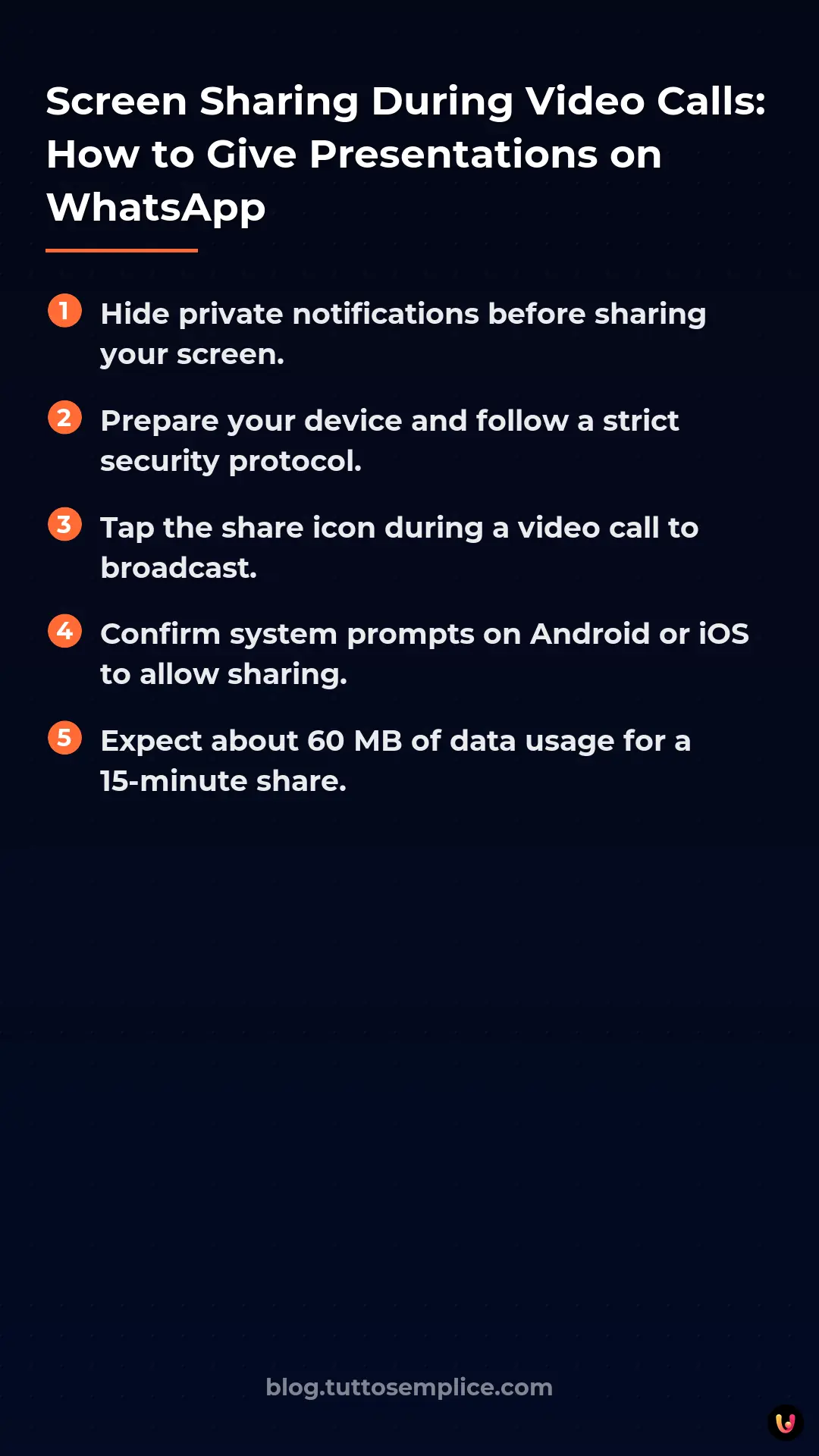 List: Screen Sharing During Video Calls: How to Give Presentations on WhatsApp