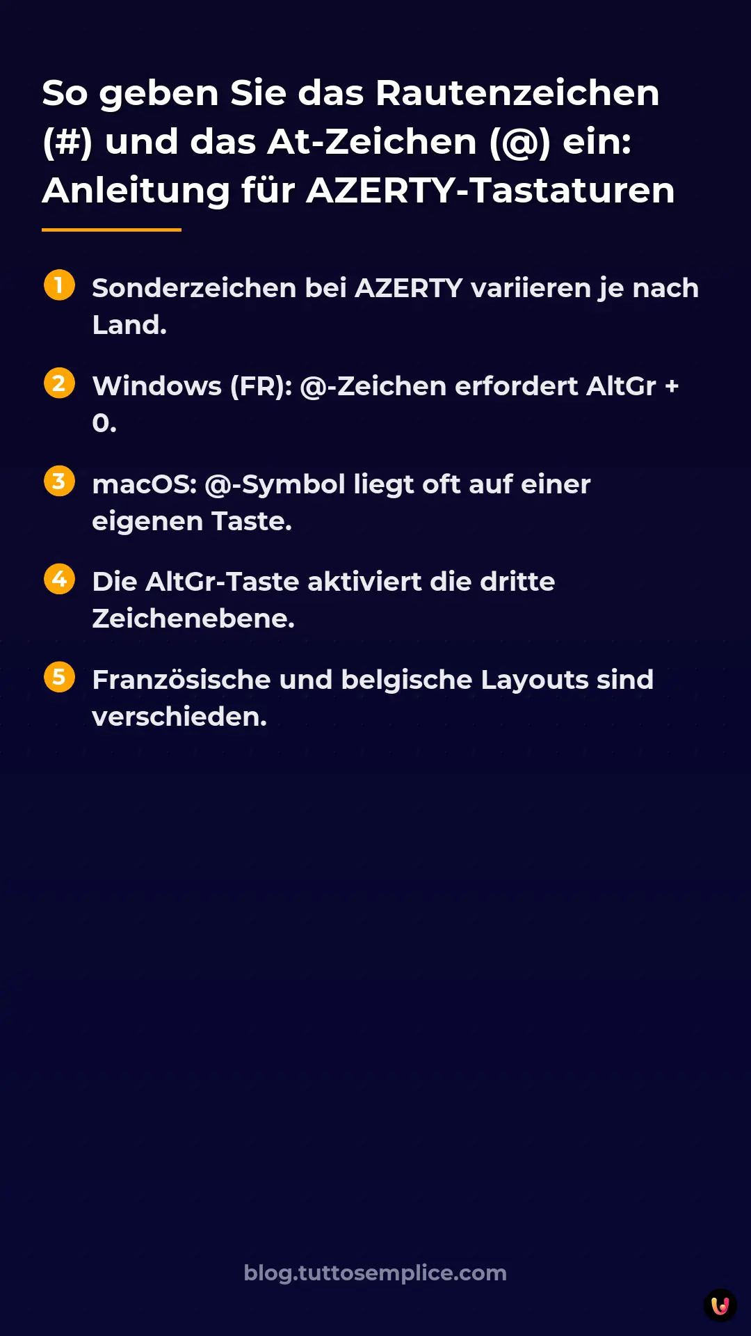 List: So geben Sie das Rautenzeichen (#) und das At-Zeichen (@) ein: Anleitung f&uuml;r AZERTY-Tastaturen