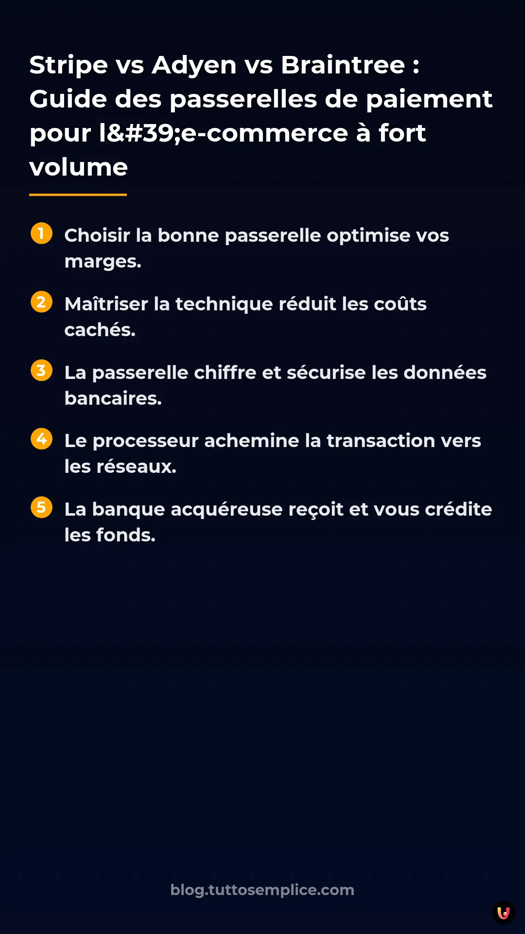 List: Stripe vs Adyen vs Braintree : Guide des passerelles de paiement pour l'e-commerce &agrave; fort volume