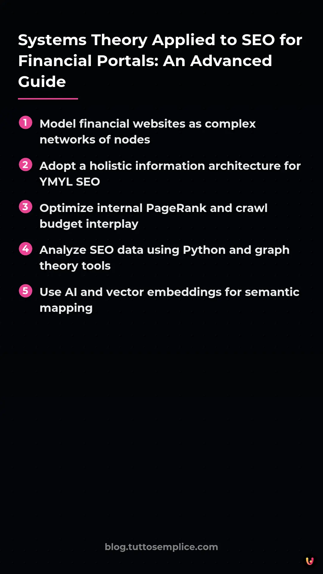 List: Systems Theory Applied to SEO for Financial Portals: An Advanced Guide