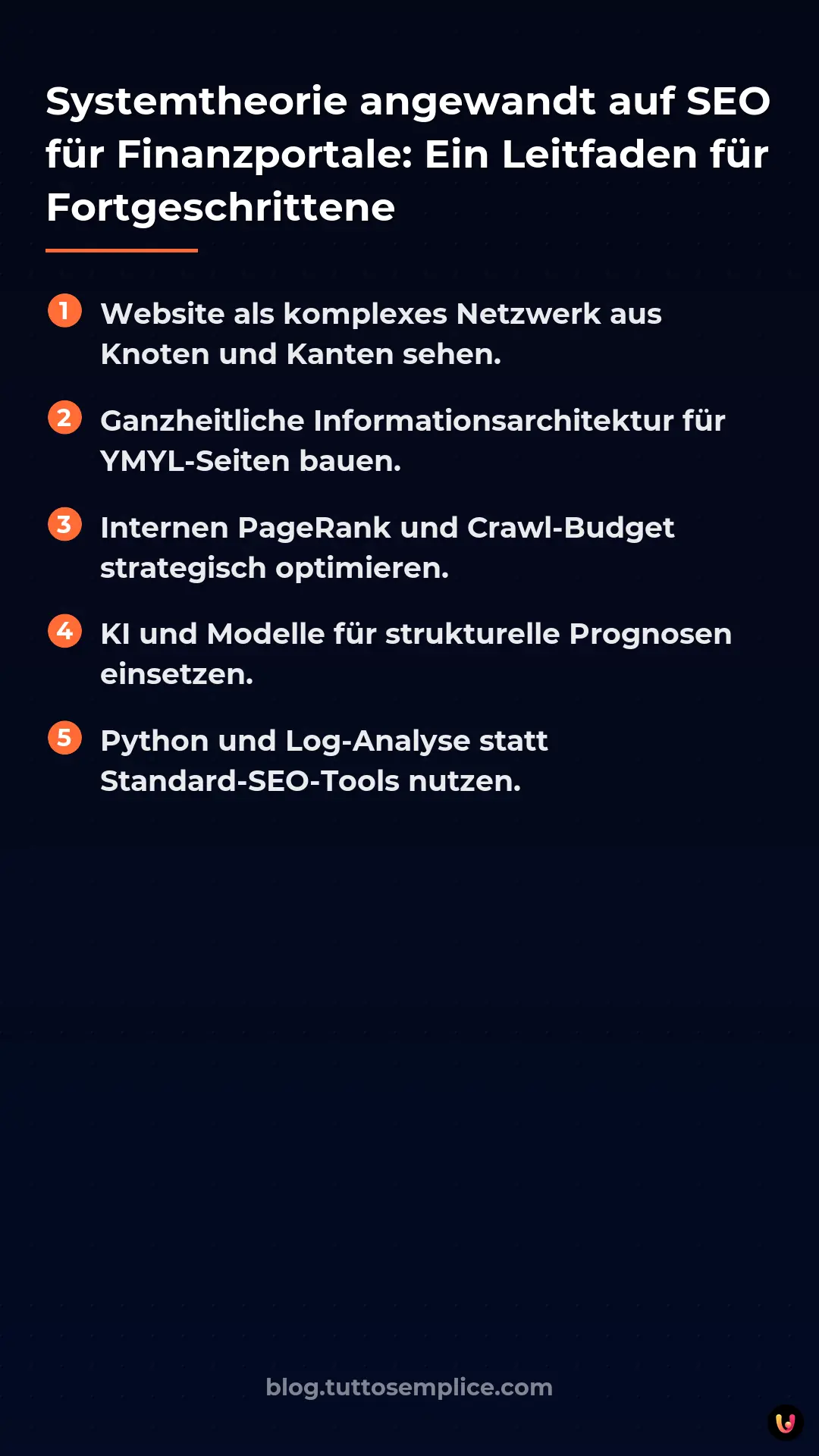 List: Systemtheorie angewandt auf SEO f&uuml;r Finanzportale: Ein Leitfaden f&uuml;r Fortgeschrittene