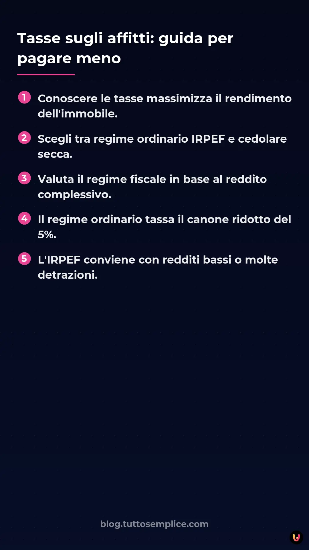 List: Tasse sugli affitti: guida per pagare meno