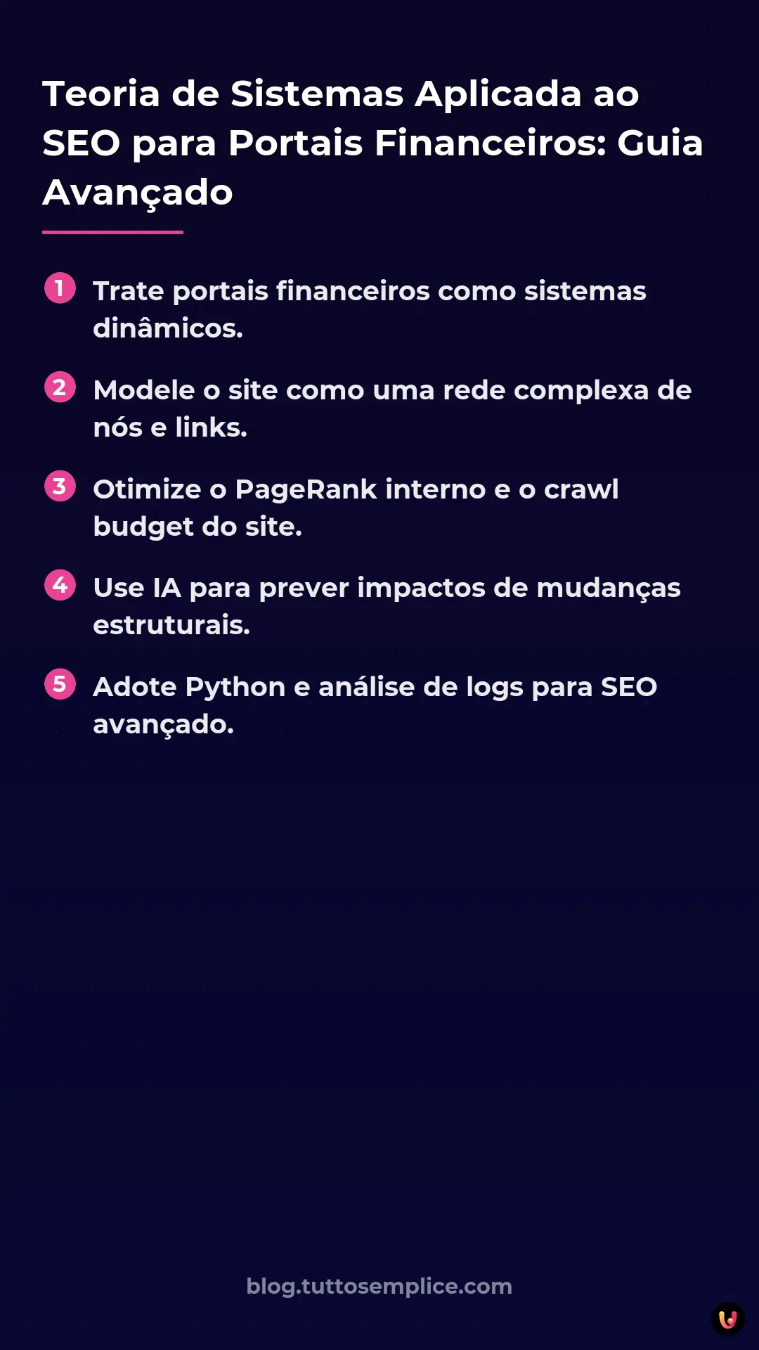 List: Teoria de Sistemas Aplicada ao SEO para Portais Financeiros: Guia Avan&ccedil;ado