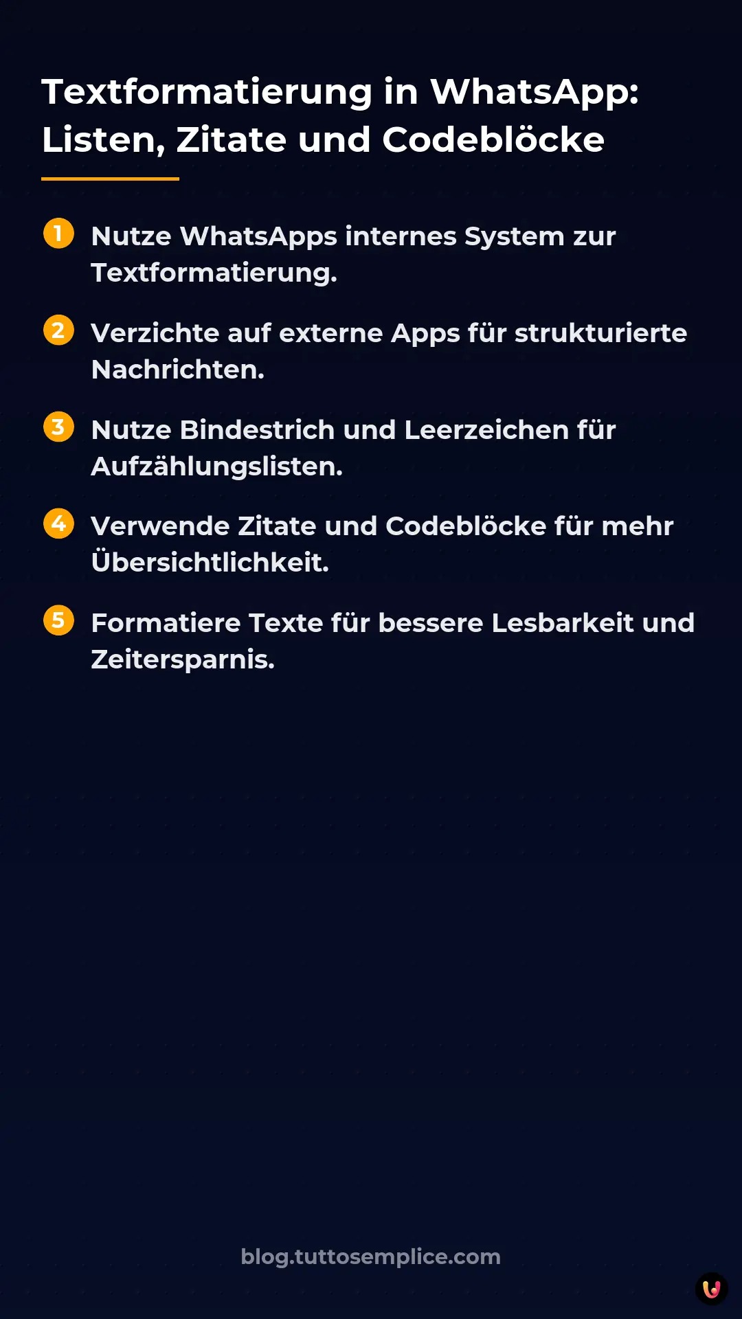 List: Textformatierung in WhatsApp: Listen, Zitate und Codebl&ouml;cke