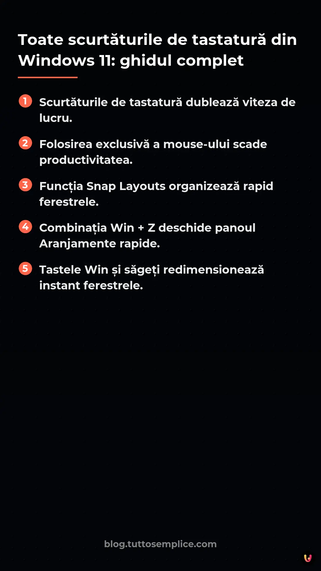 List: Toate scurtăturile de tastatură din Windows 11: ghidul complet