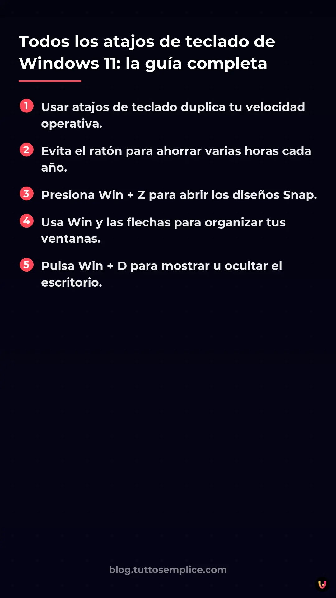 List: Todos los atajos de teclado de Windows 11: la gu&iacute;a completa