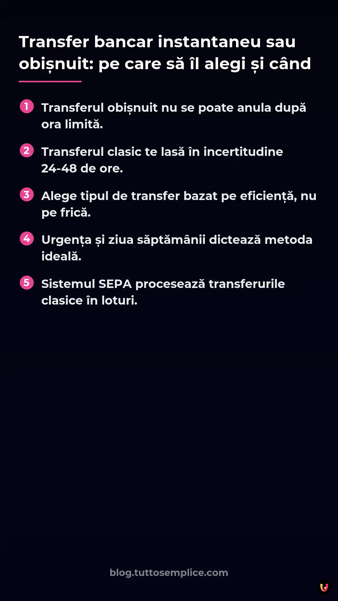 List: Transfer bancar instantaneu sau obișnuit: pe care să &icirc;l alegi și c&acirc;nd